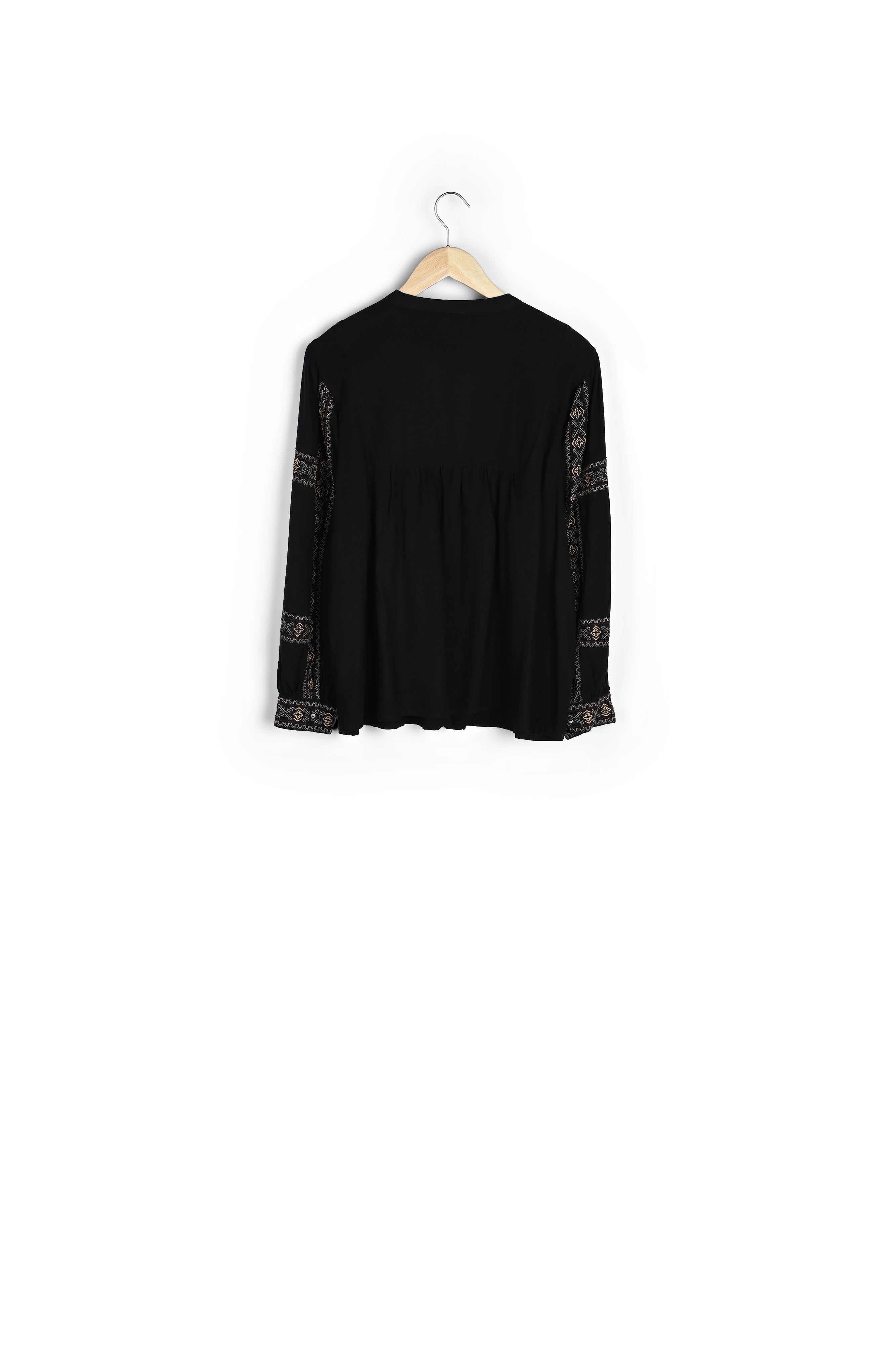 Blouse brodée noire Chica Faume - seconde main