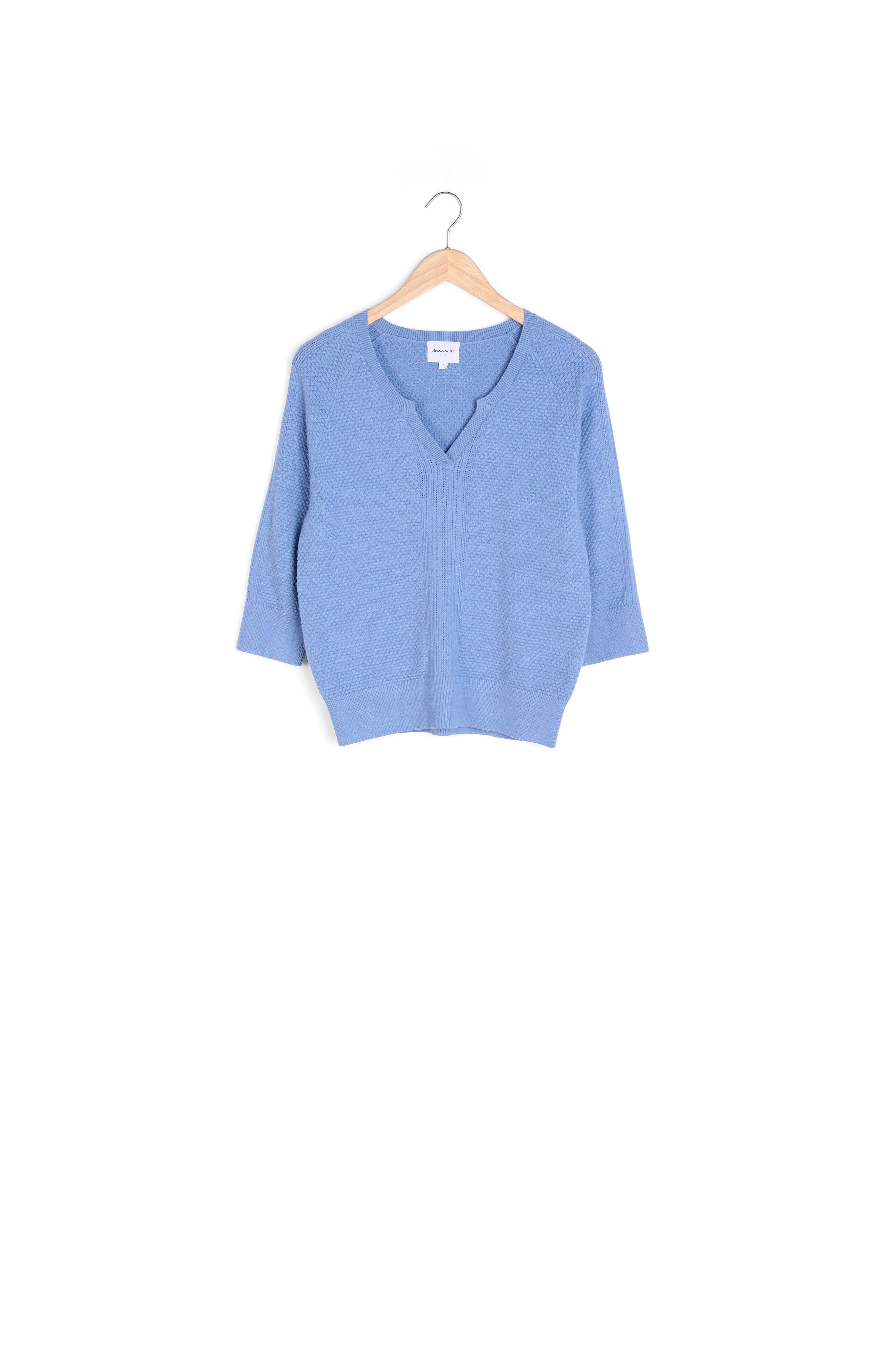 Pull maille texturée bleu ciel Pacifique Faume - seconde main