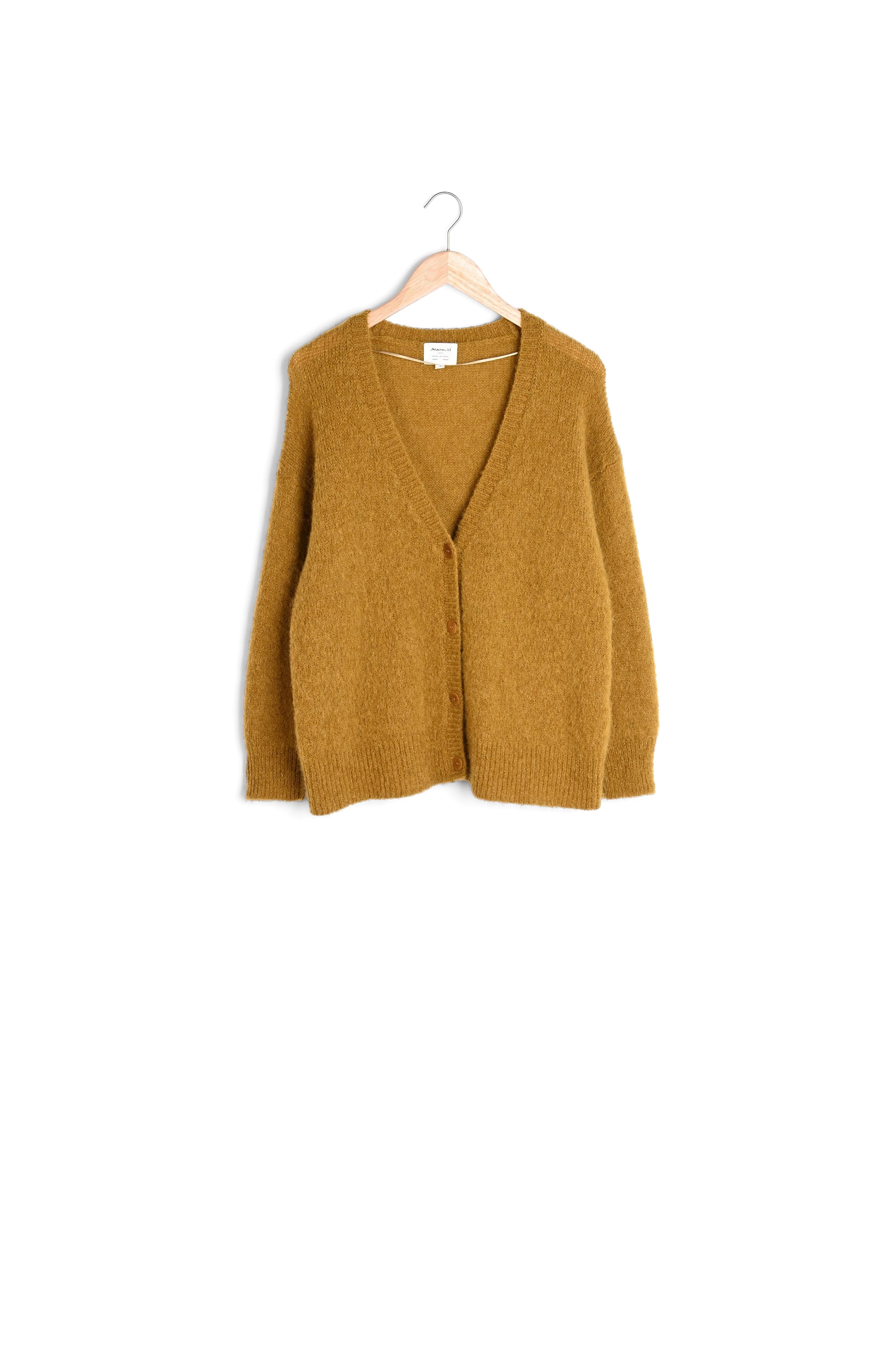 Cardigan XXL en alpaga et mohair bronze Pawel Faume - seconde main