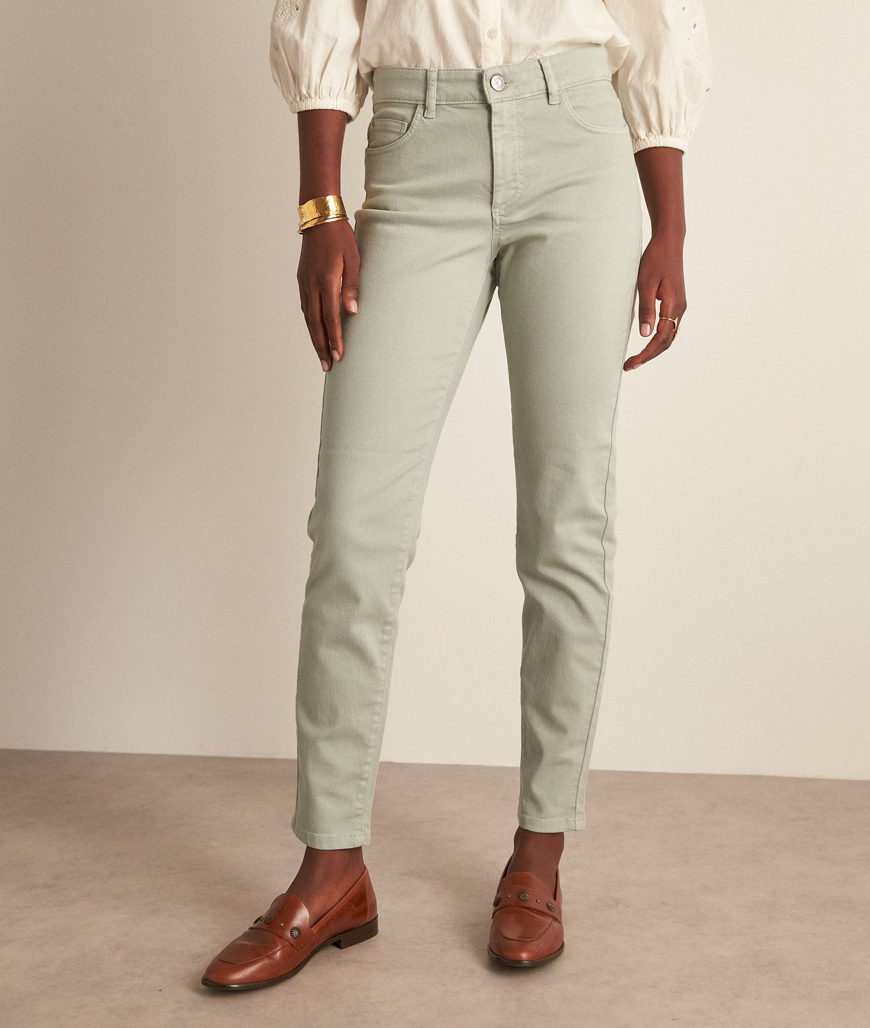 Jean chino en coton céladon Cachou Faume - seconde main