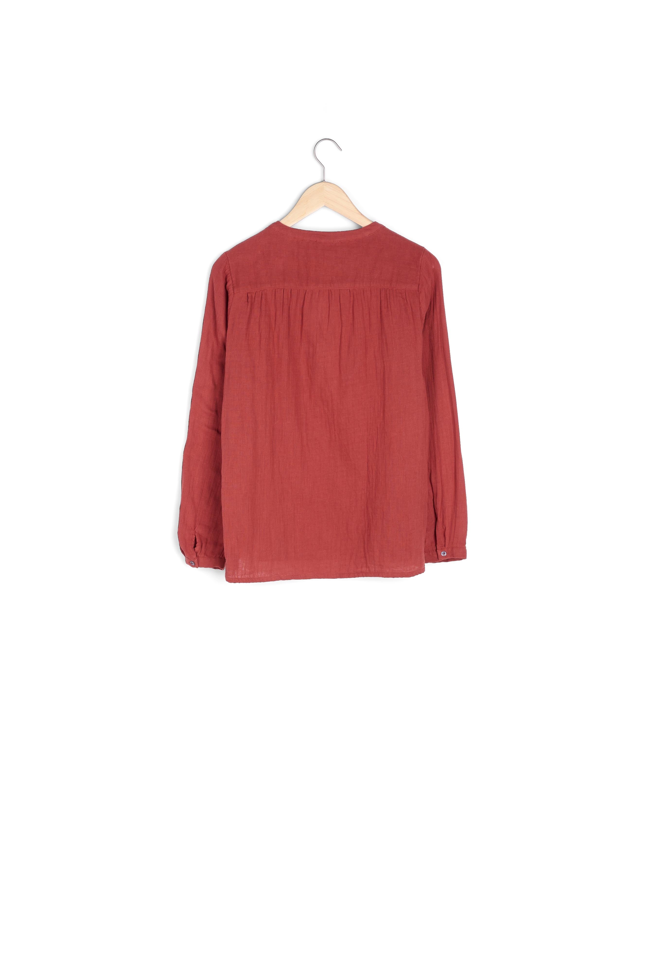 Blouse en gaze de coton brique Laeti Faume - seconde main
