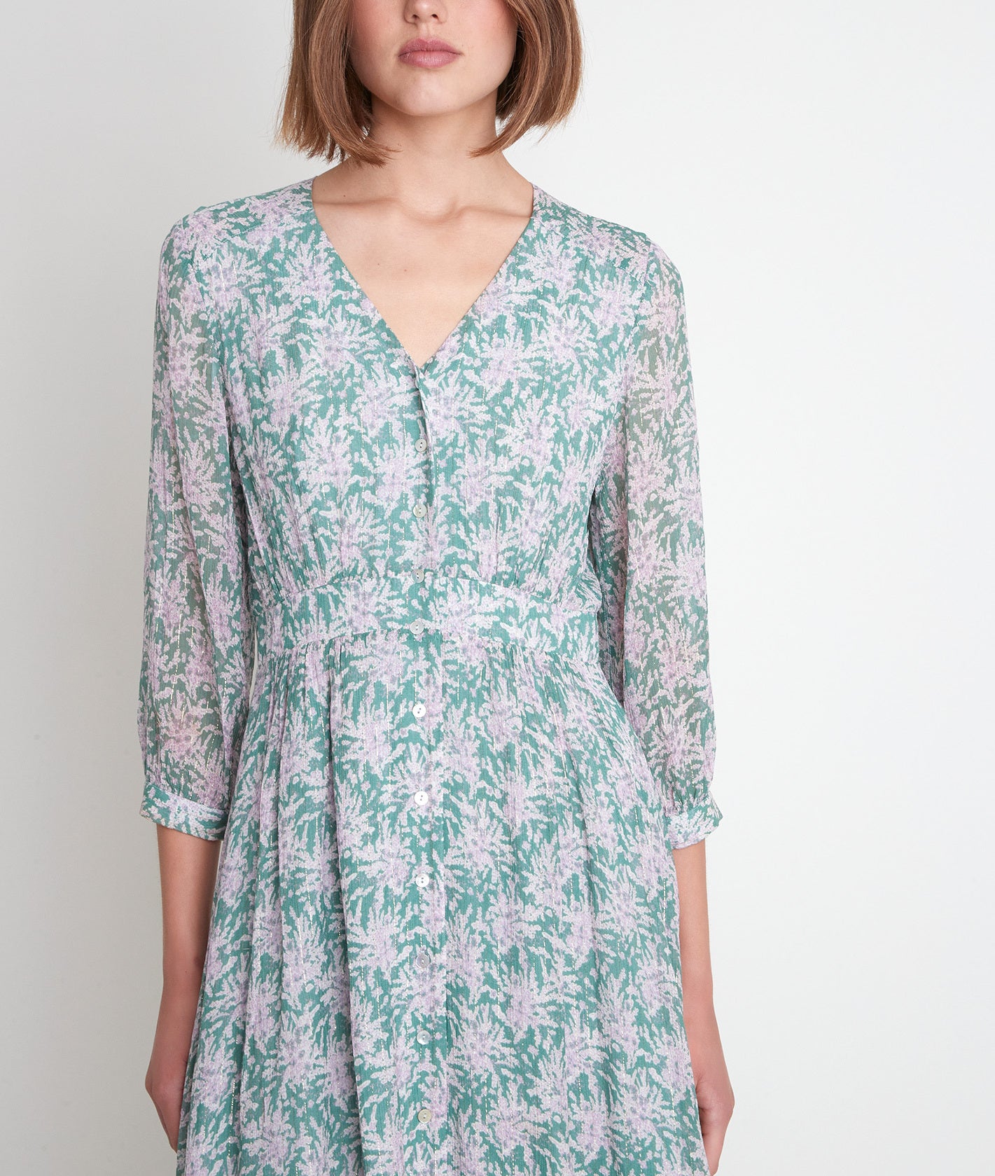 Robe longue imprimée mauve Louvina Faume - seconde main