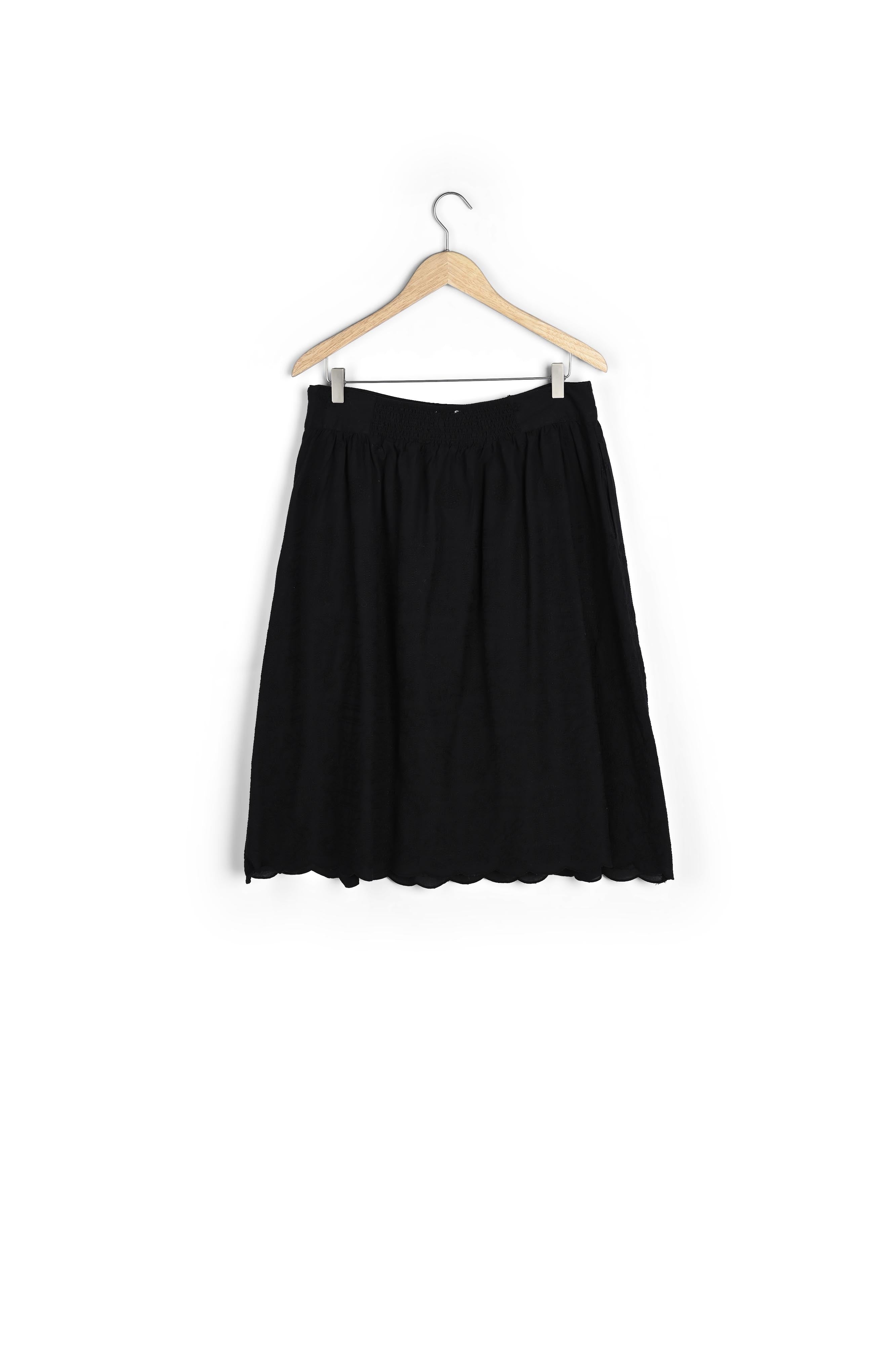 Jupe romantique en coton brodé noir Desideria Faume - seconde main