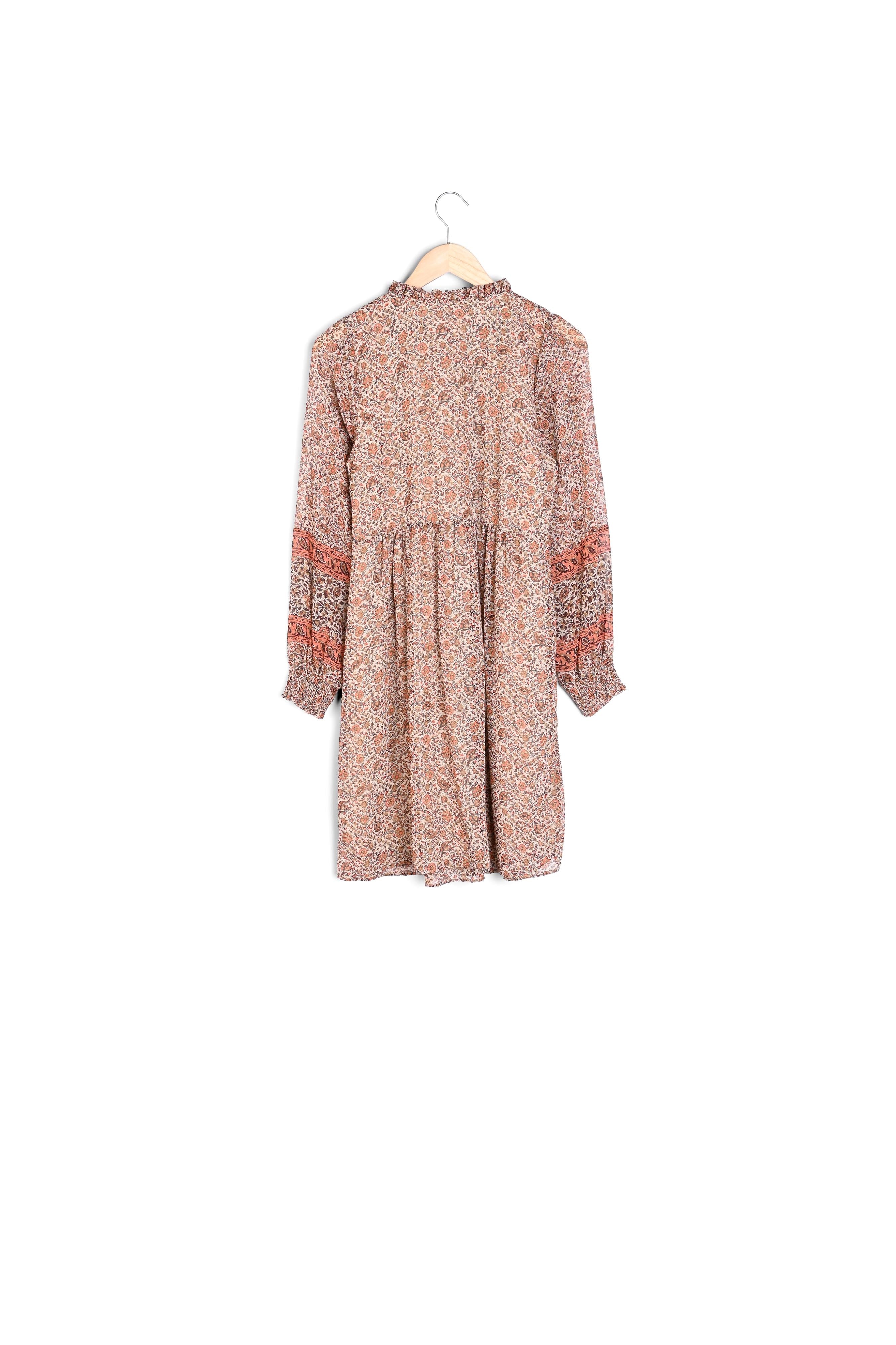 Robe courte imprimée vieux rose Sharon Faume - seconde main