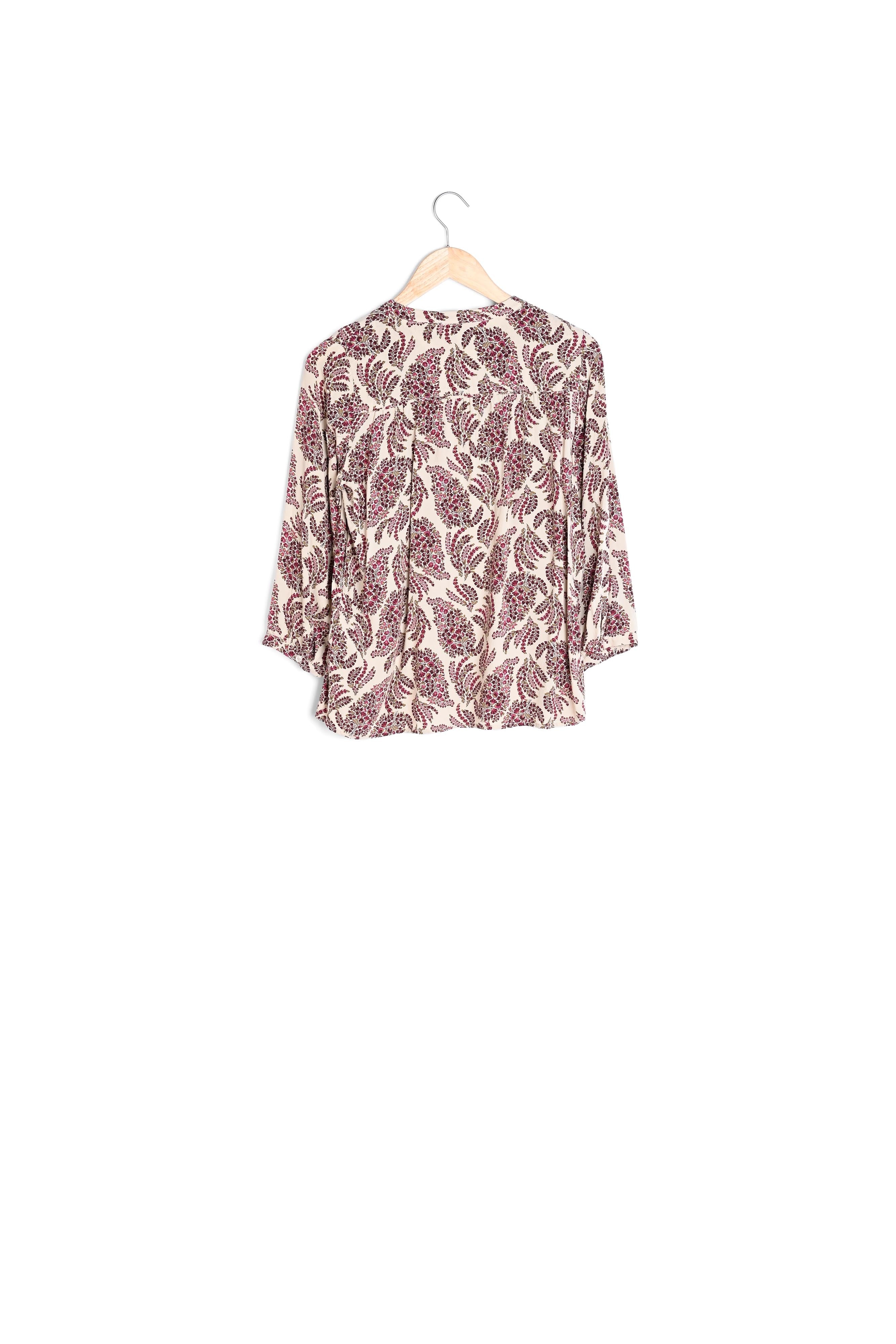 Blouse rose imprimée Therese Faume - seconde main
