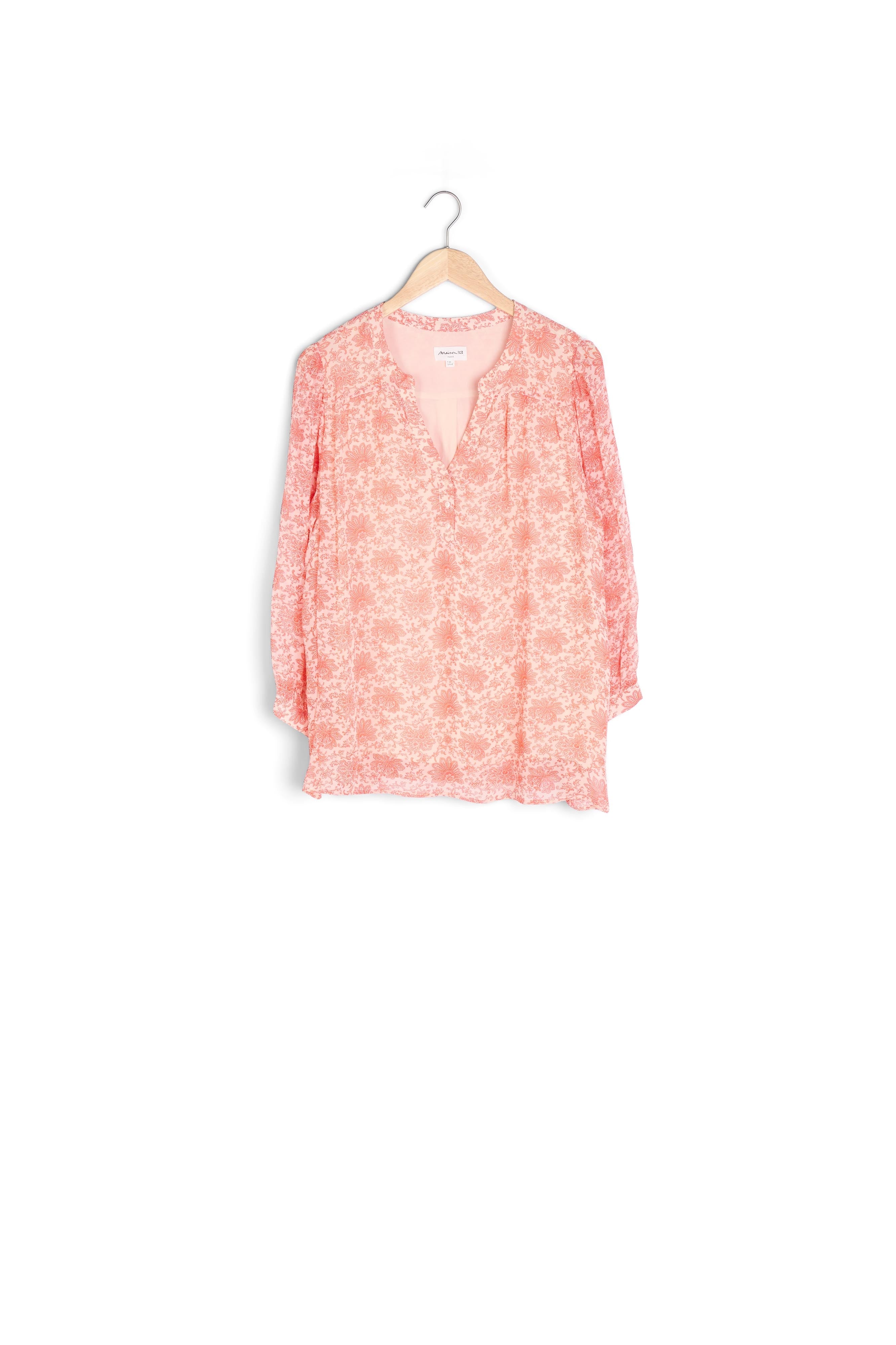 Blouse vaporeuse imprimée orange Annie Faume - seconde main