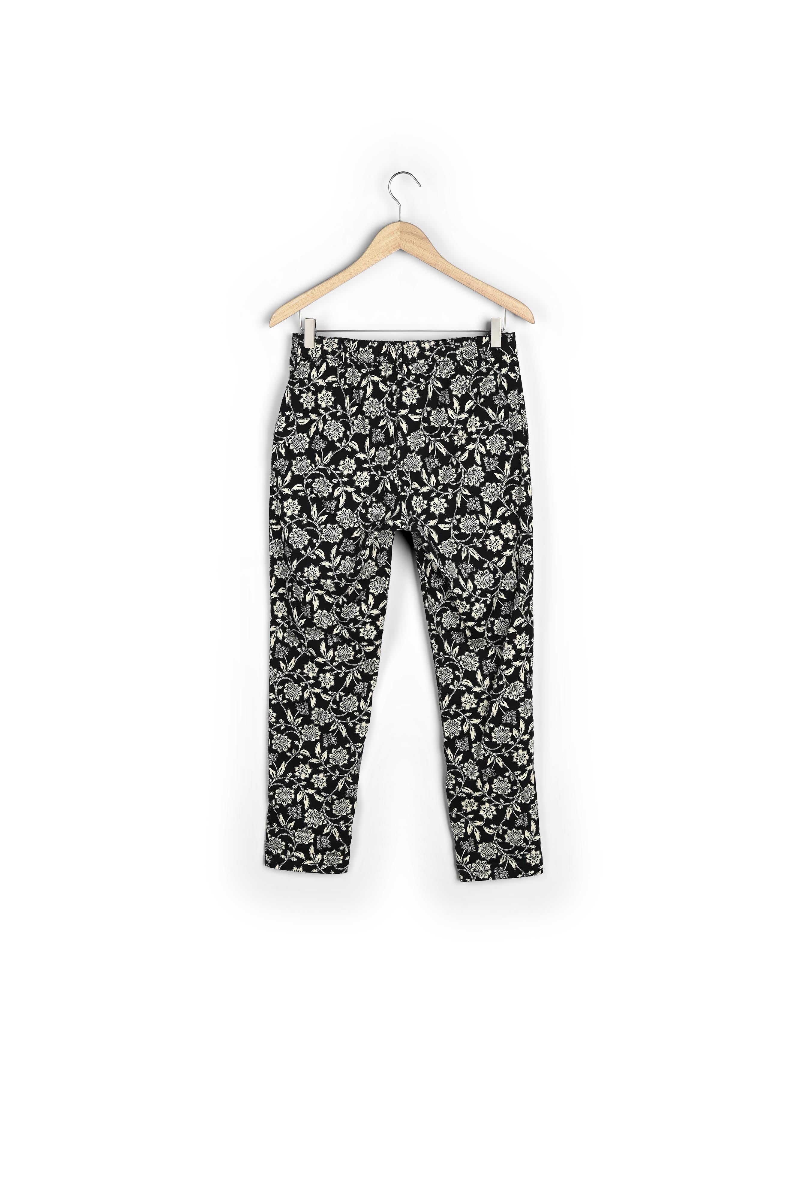Pantalon chino en coton imprimé noir Satie Faume - seconde main