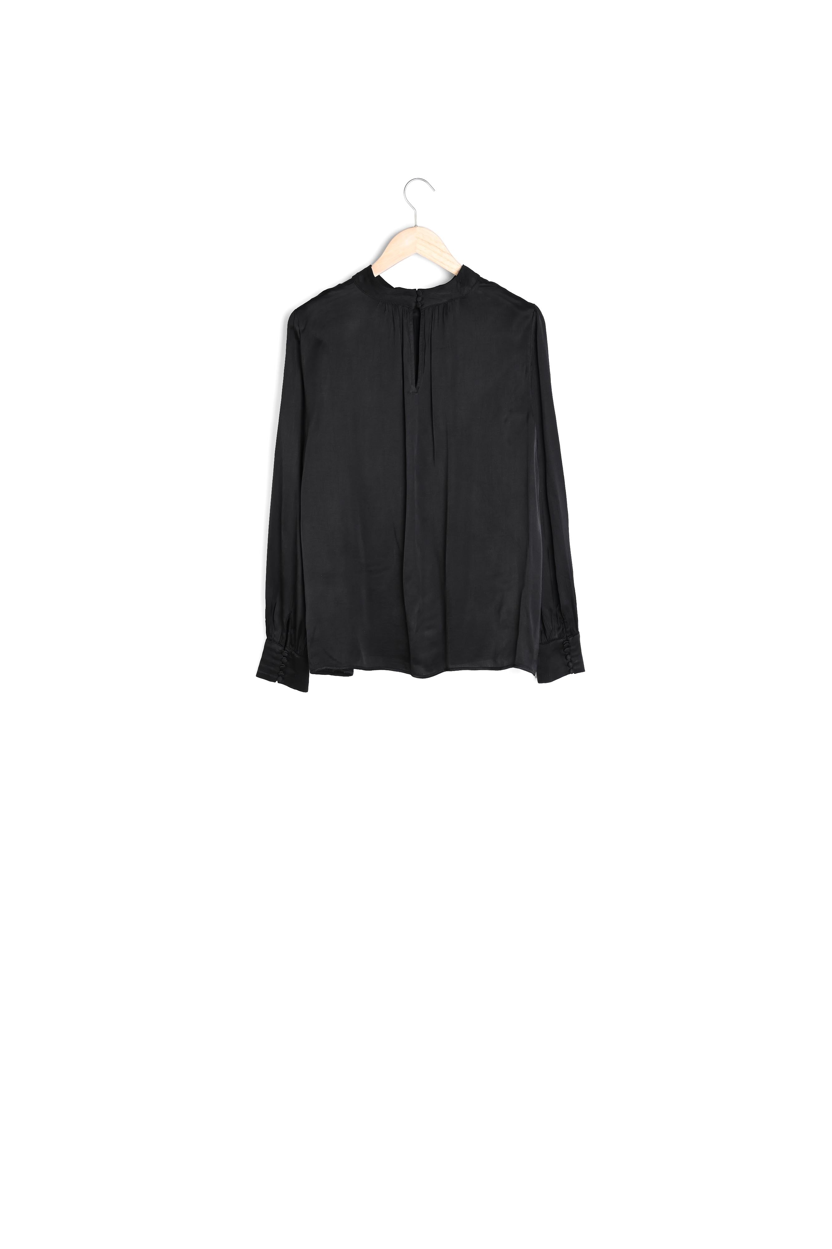 Blouse fluide et satinée noire Alicia Faume - seconde main