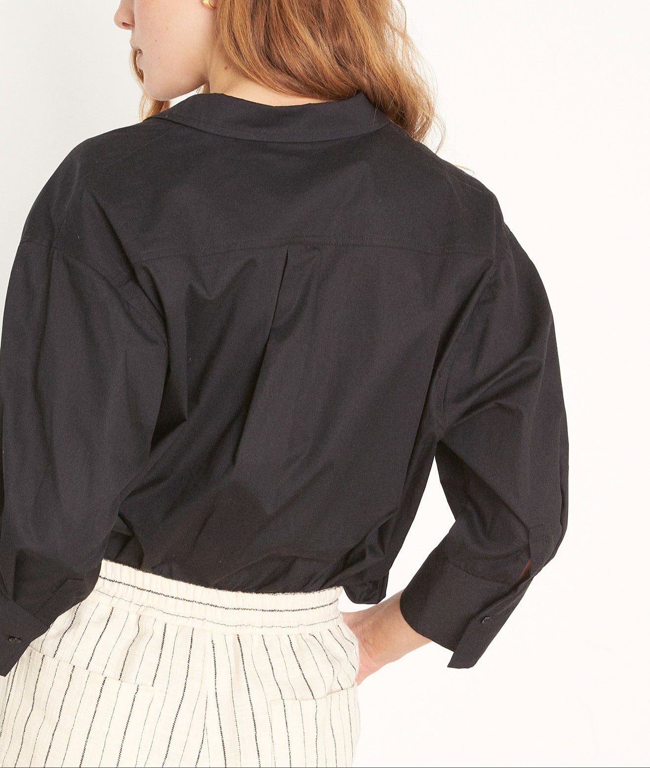 Chemise oversize en coton bio noir Adoline Faume - seconde main