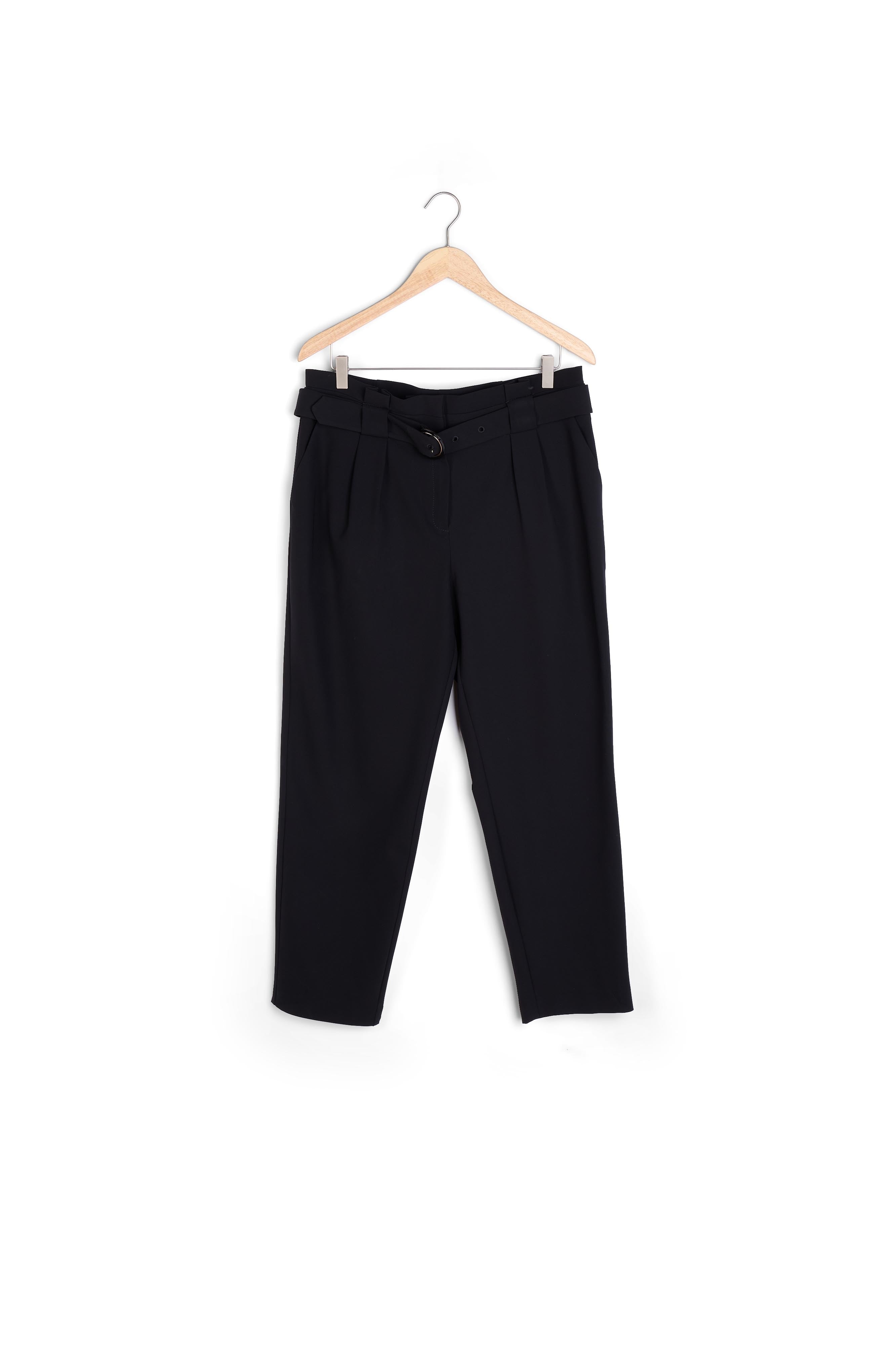 Pantalon de tailleur ceinturé noir Tivio Faume - seconde main