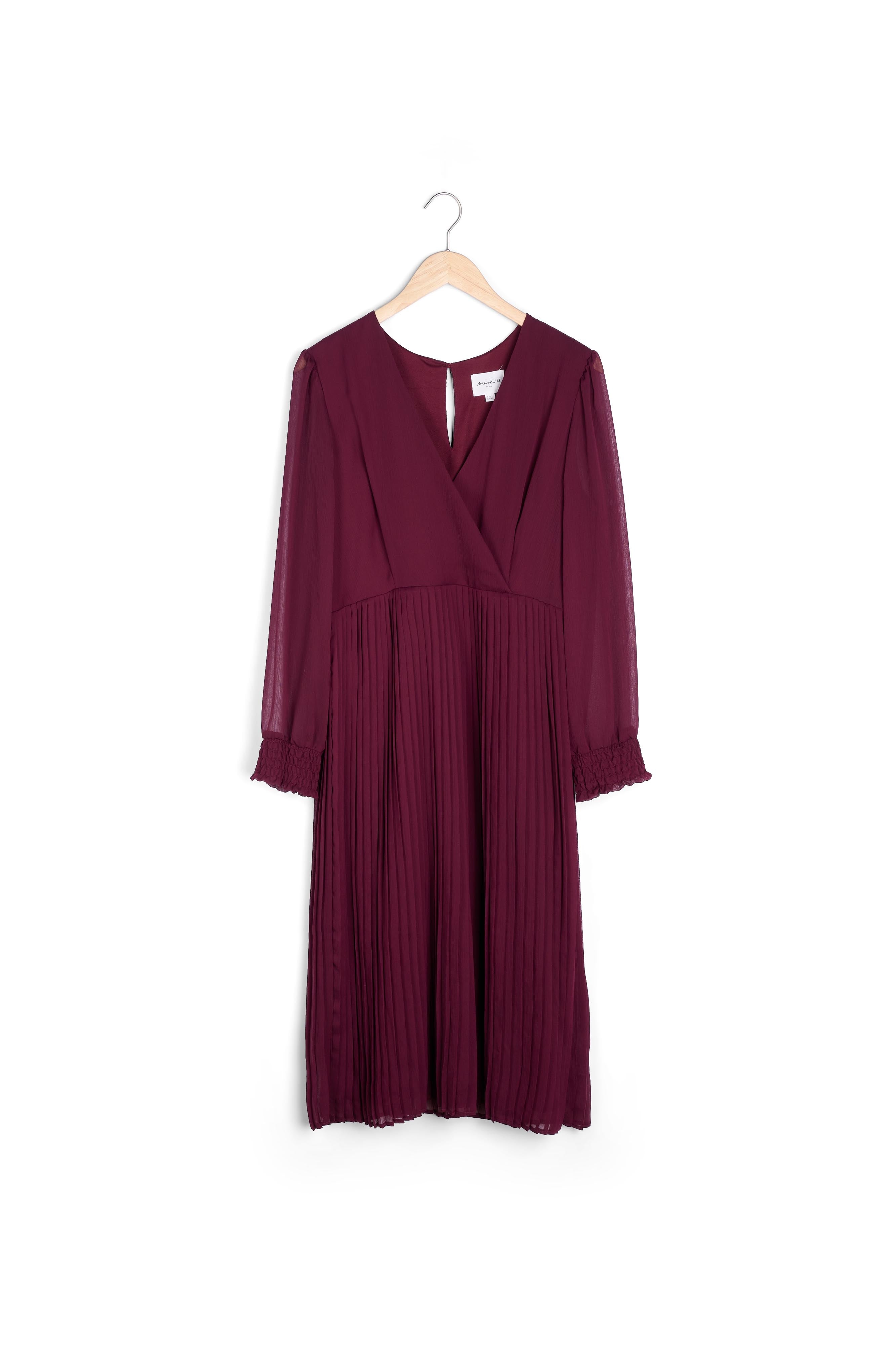 Robe longue plissée grenat Caresse Faume - seconde main