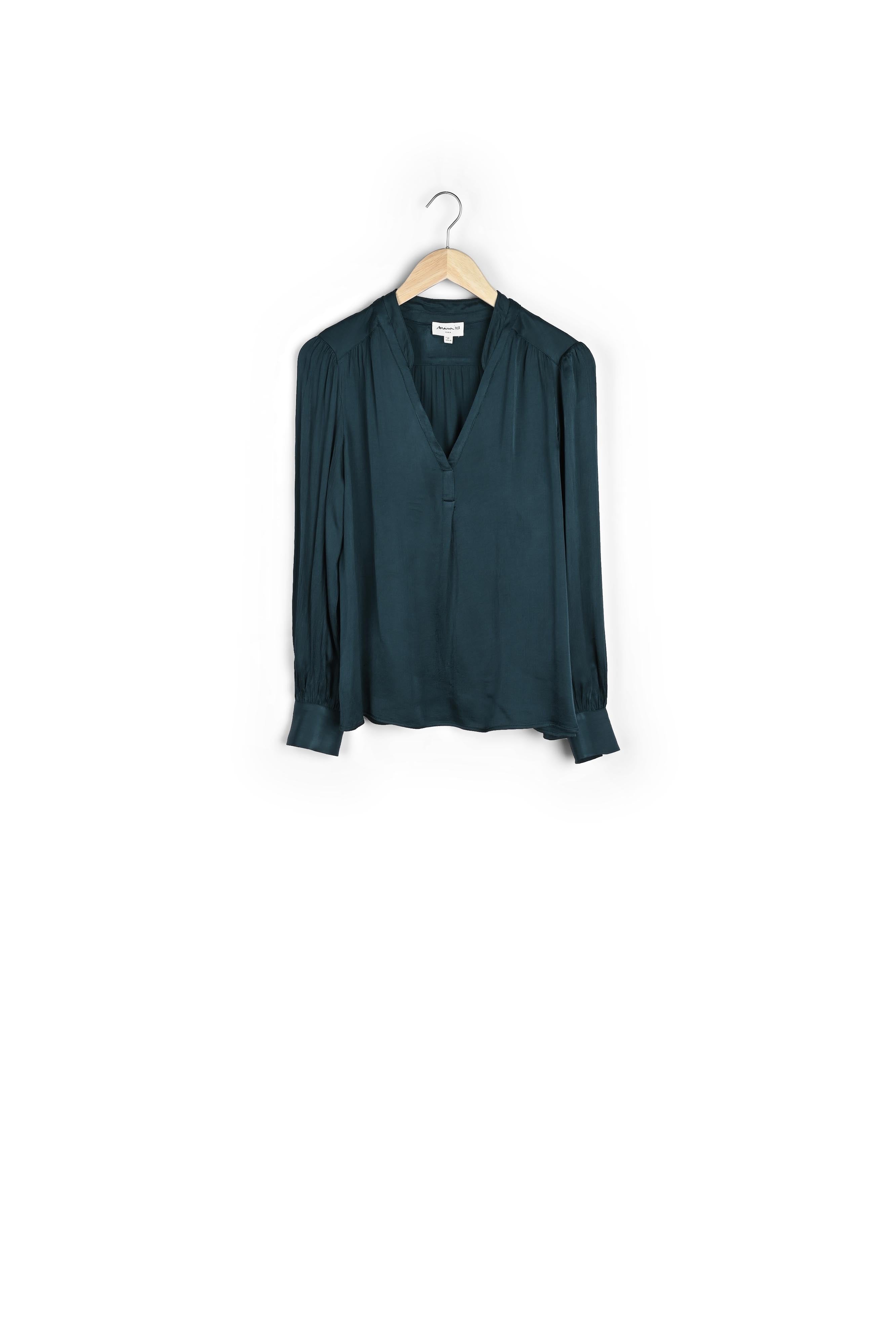 Blouse satinée vert canard Chlea Faume - seconde main