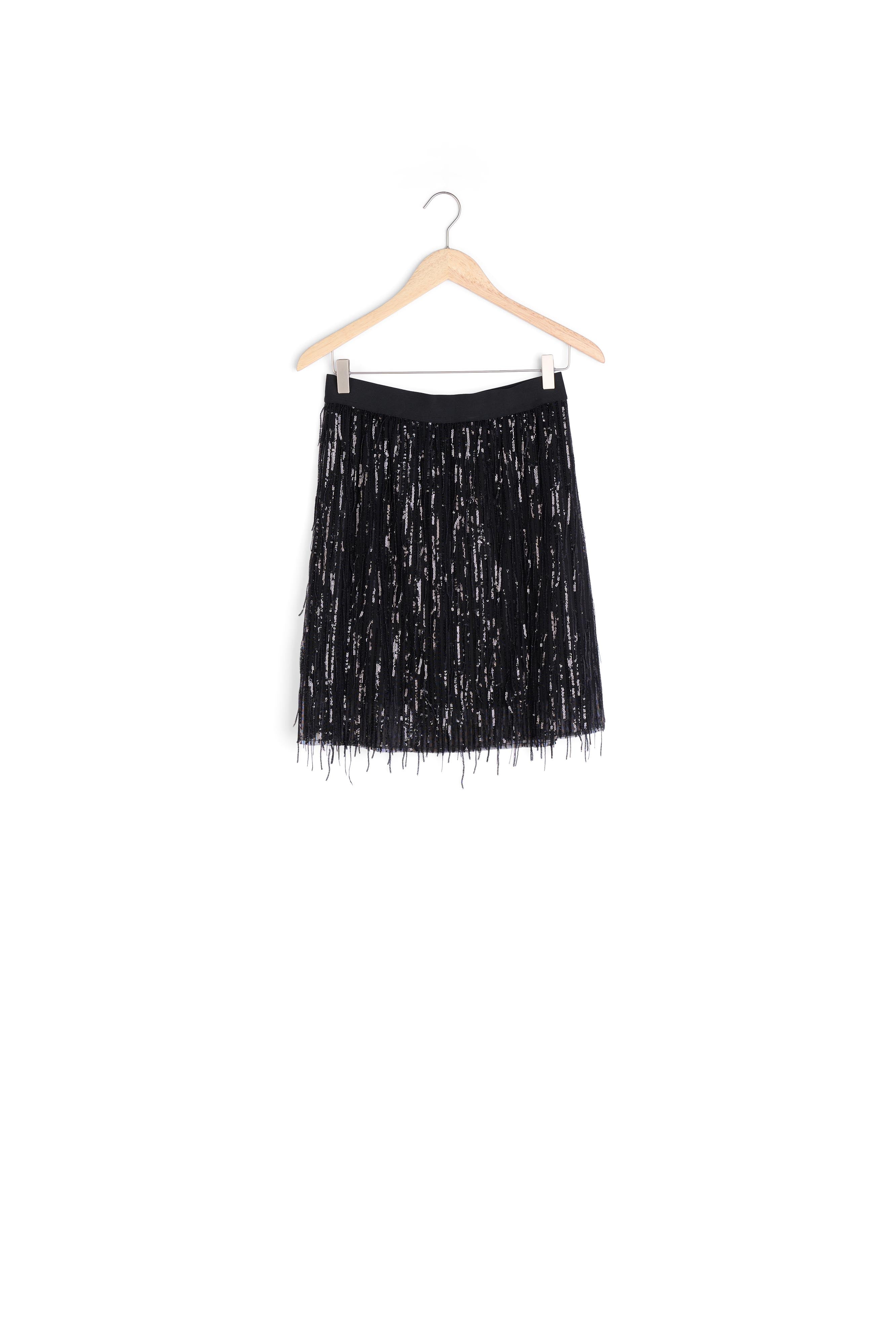 Jupe courte noire à sequins Gemini Faume - seconde main