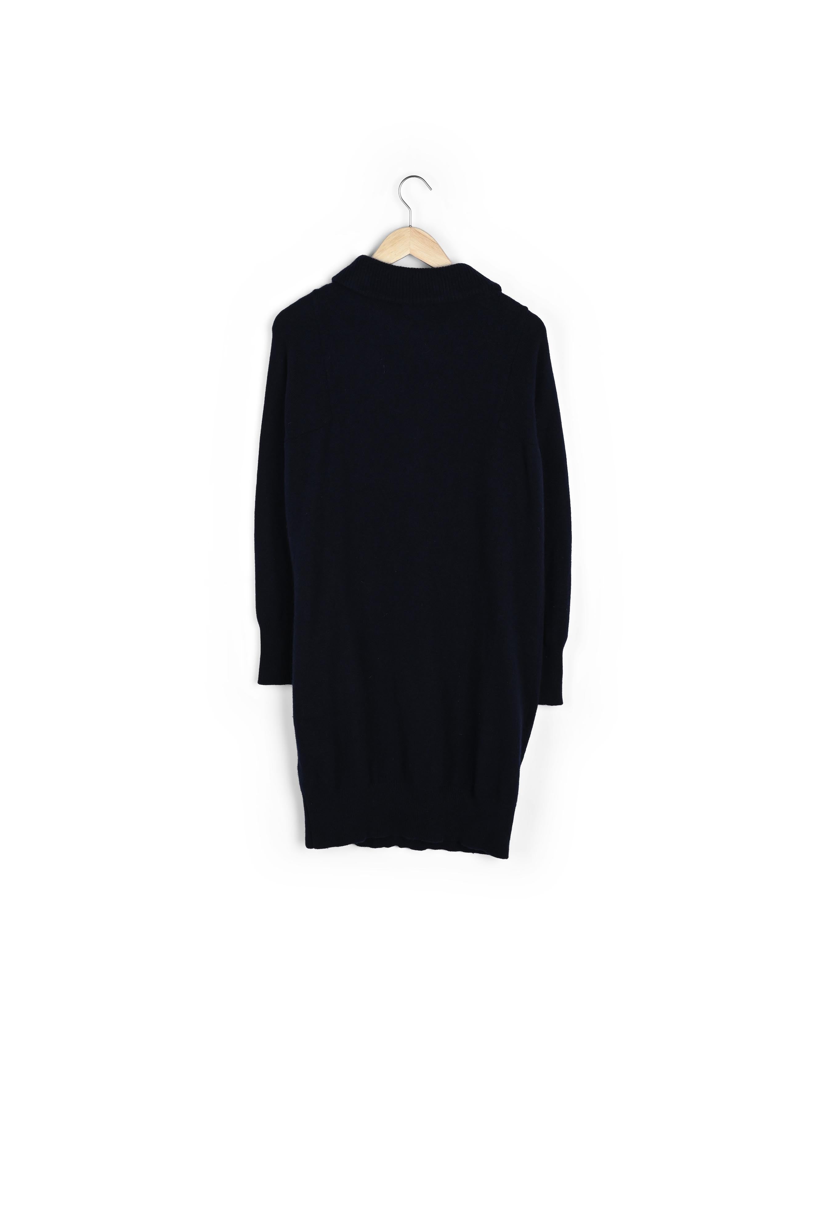 Robe courte en laine responsable marine Hazel Faume - seconde main