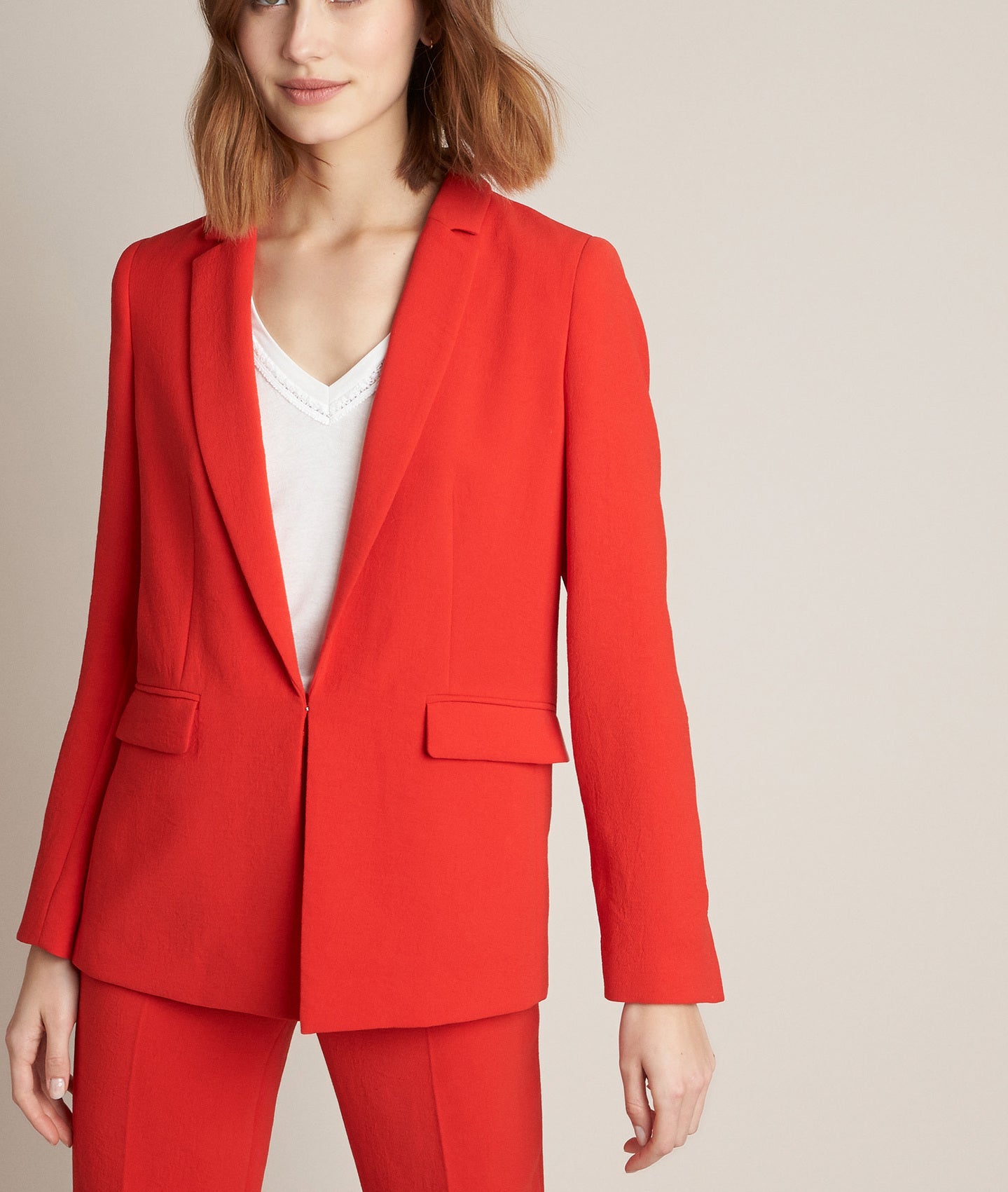 Veste en crêpe rouge Lisa Faume - seconde main