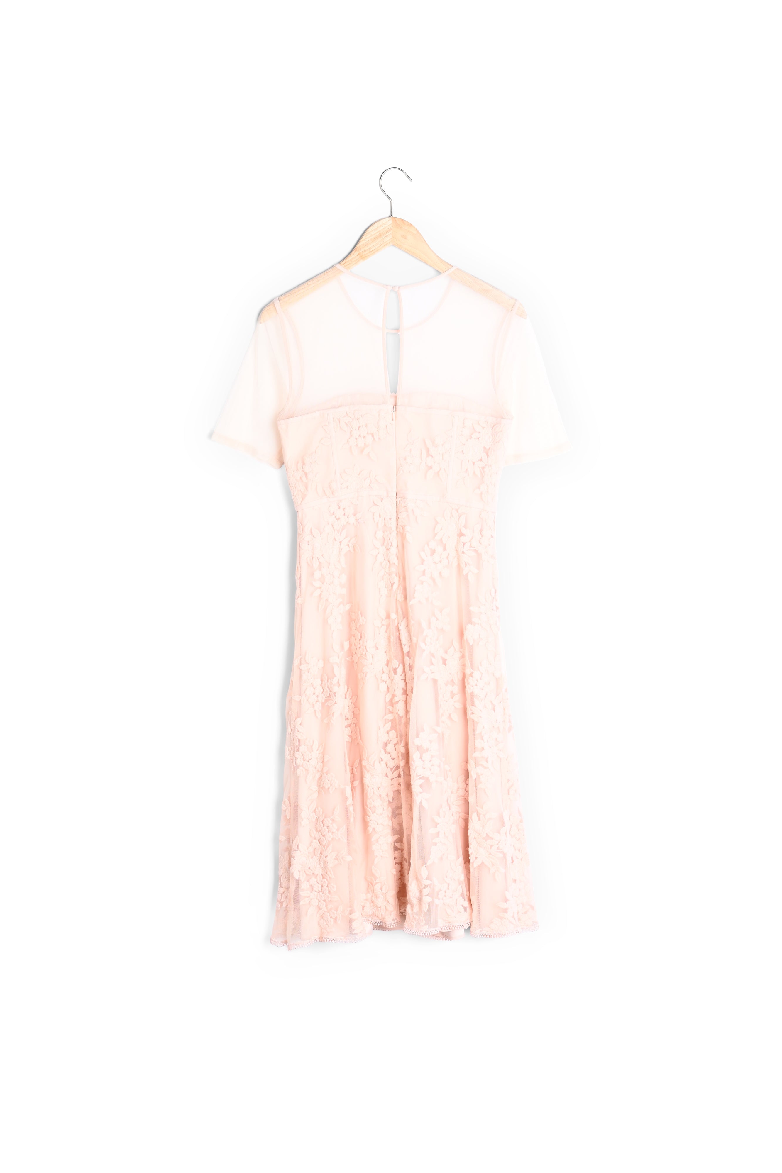 Robe poudre dentelle et tulle Hester Faume - seconde main