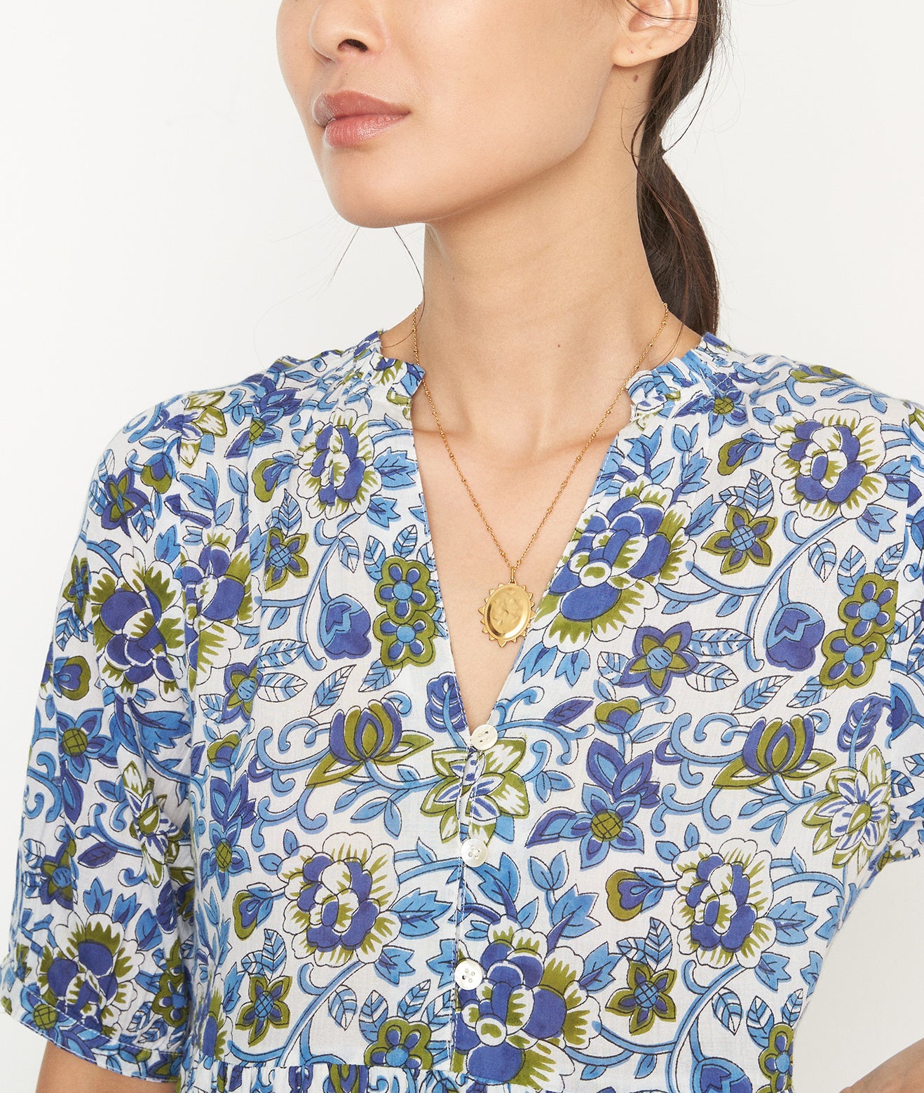 Robe longue imprimée blanc Hedia Faume - seconde main