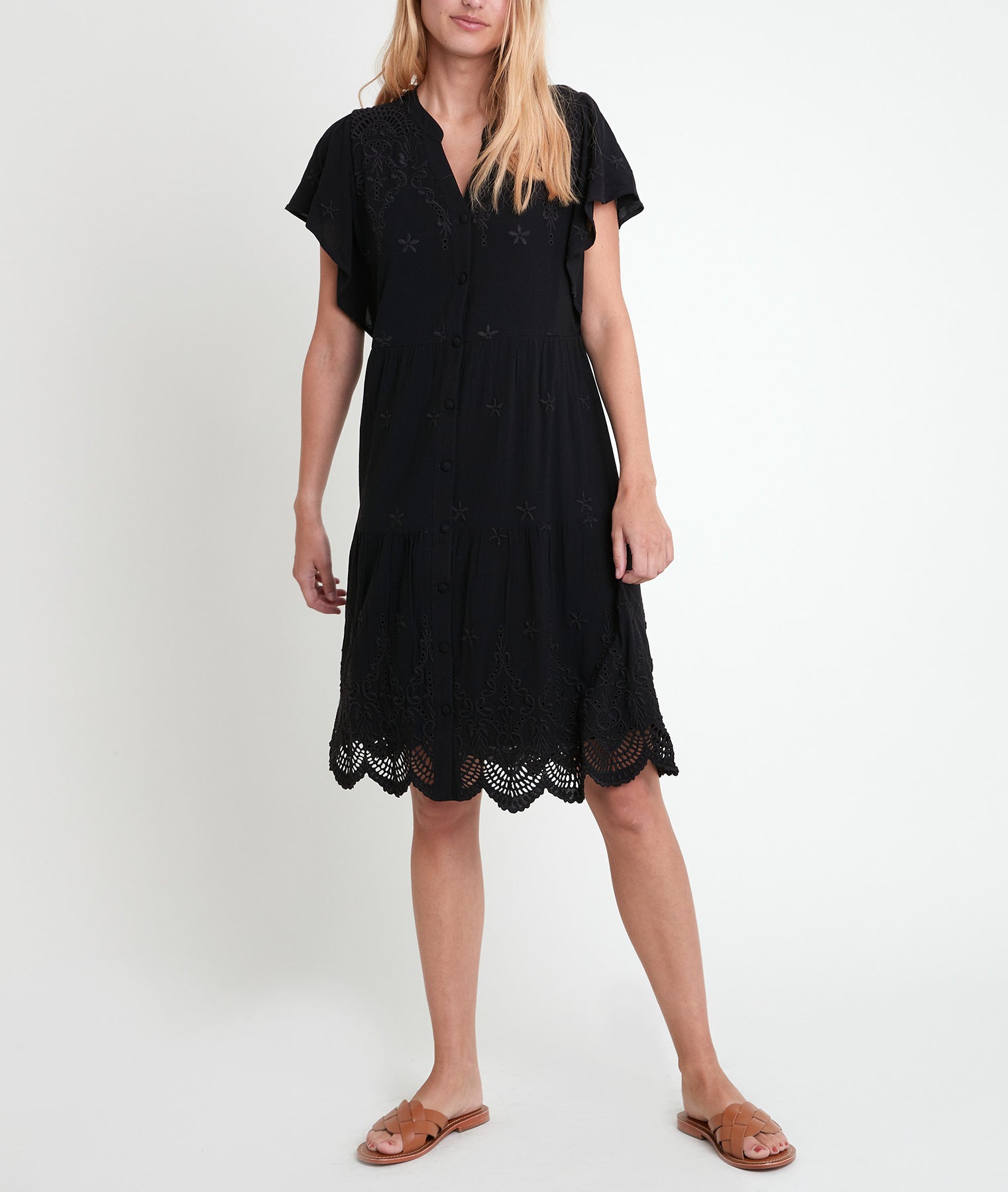 Robe brodée noire Loumea Faume - seconde main