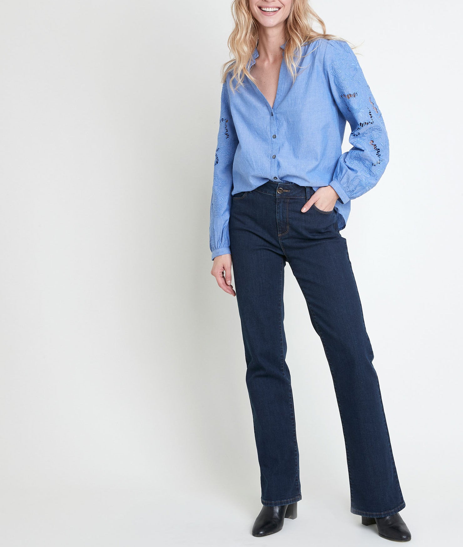 Blouse en coton brodé Tori Faume - seconde main