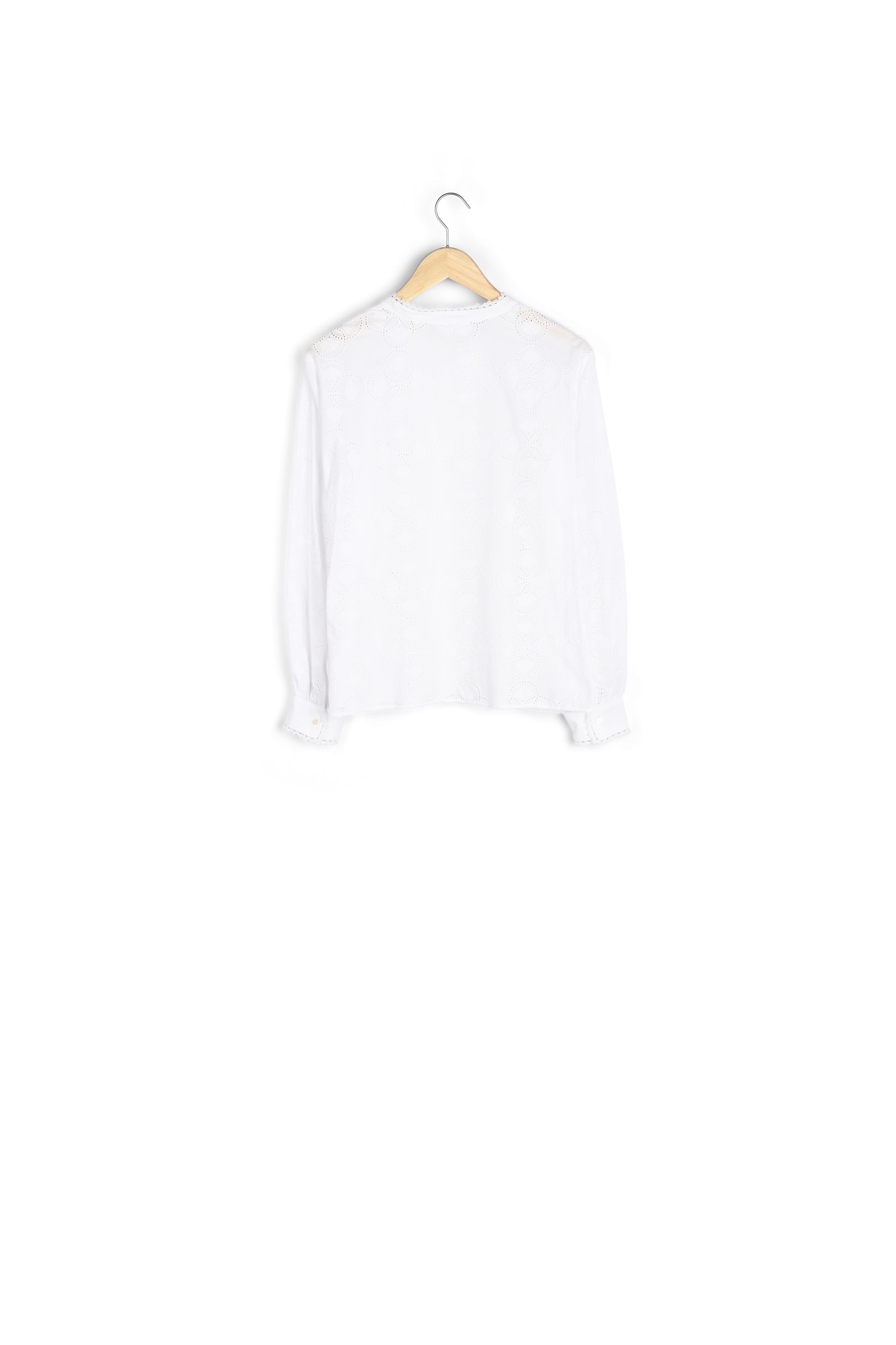 Chemise romantique en coton brodé blanc Lola Faume - seconde main