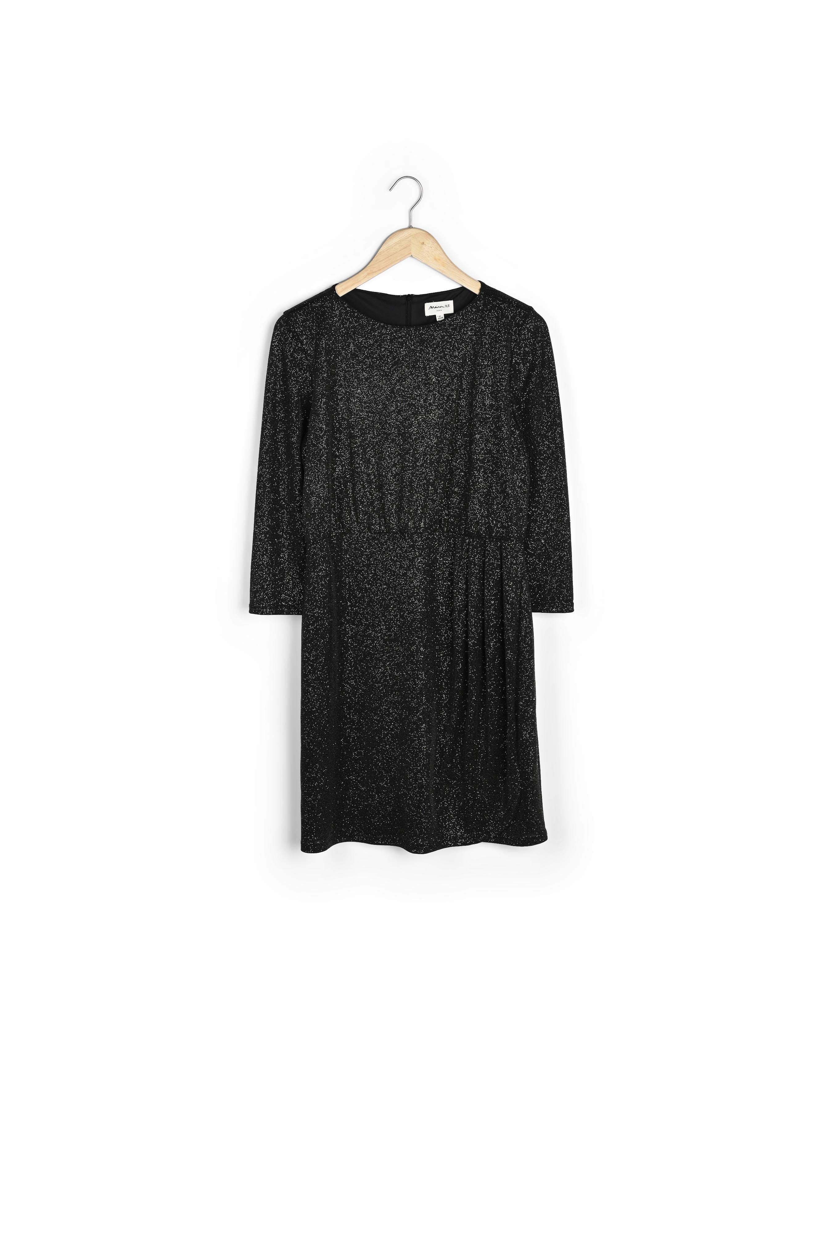 Robe courte et drapée noire et dorée Helite Faume - seconde main