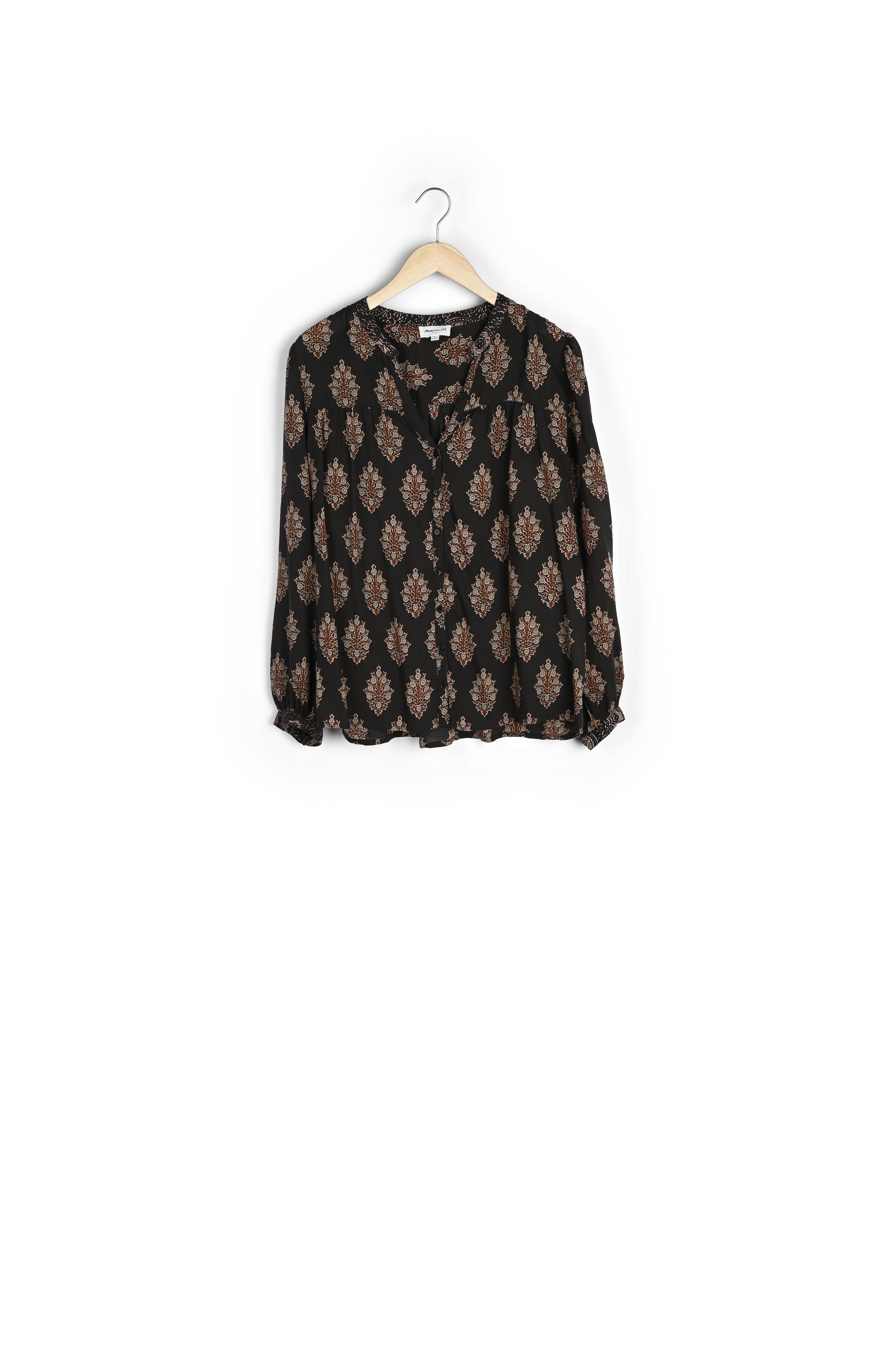Blouse noire imprimée CHRISTINE Faume - seconde main