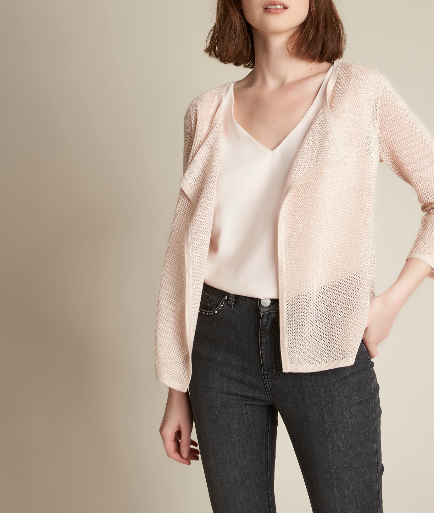 Gilet ajouré nude Noisette Faume - seconde main