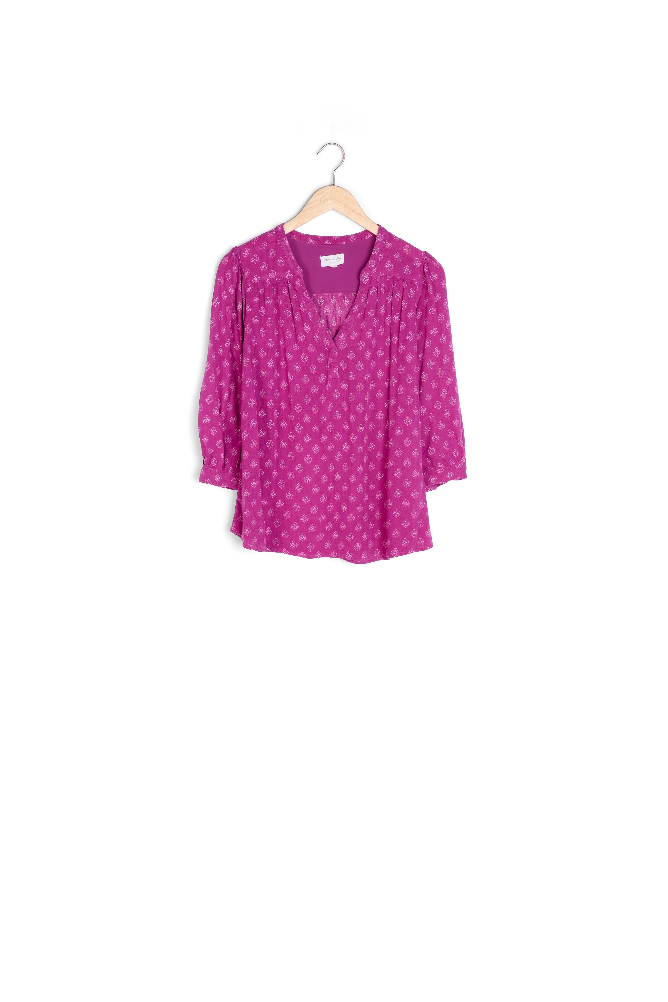 Blouse fluide imprimée fuchsia Elsa Faume - seconde main
