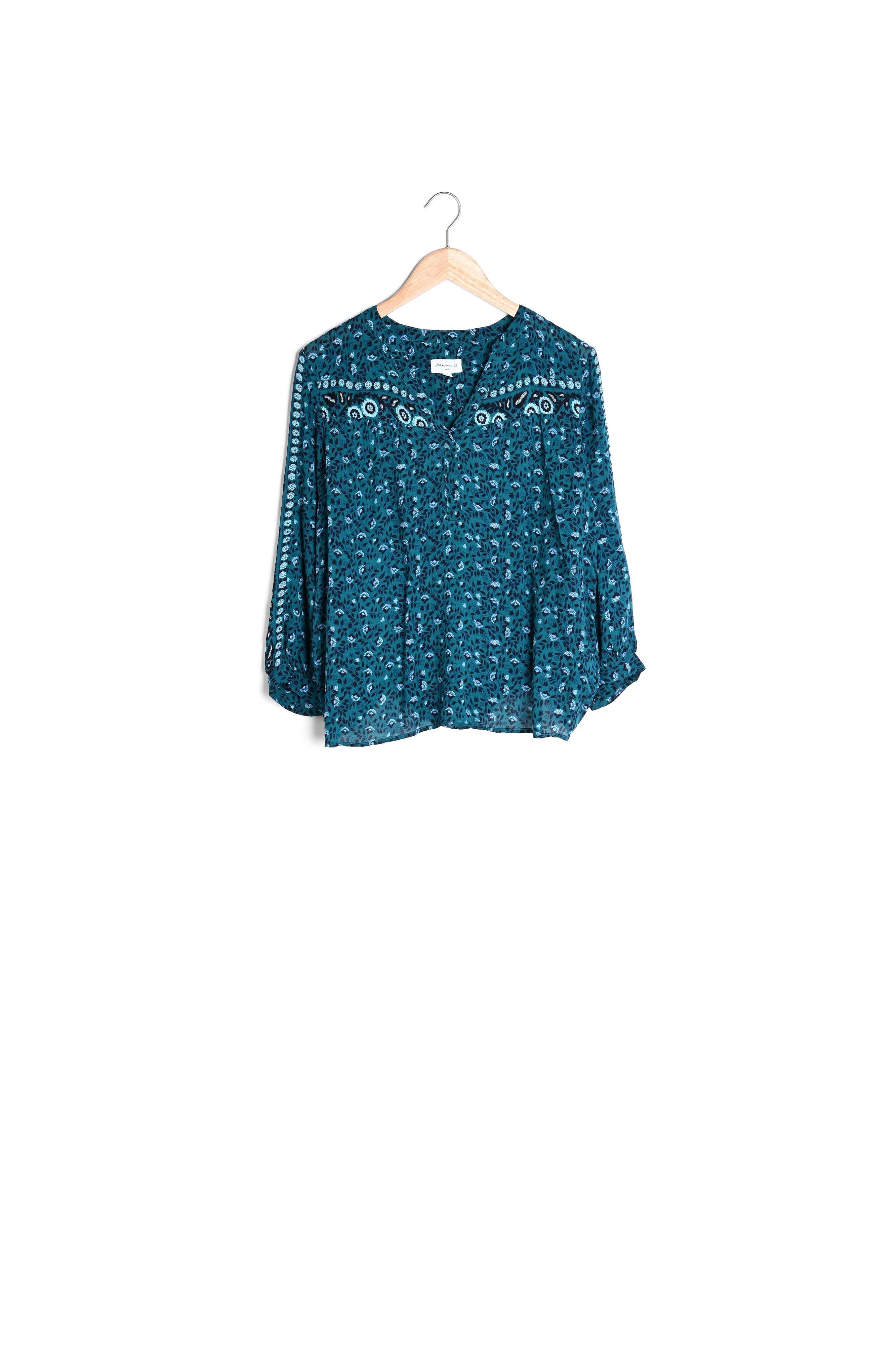 Blouse imprimée verte Liane Faume - seconde main