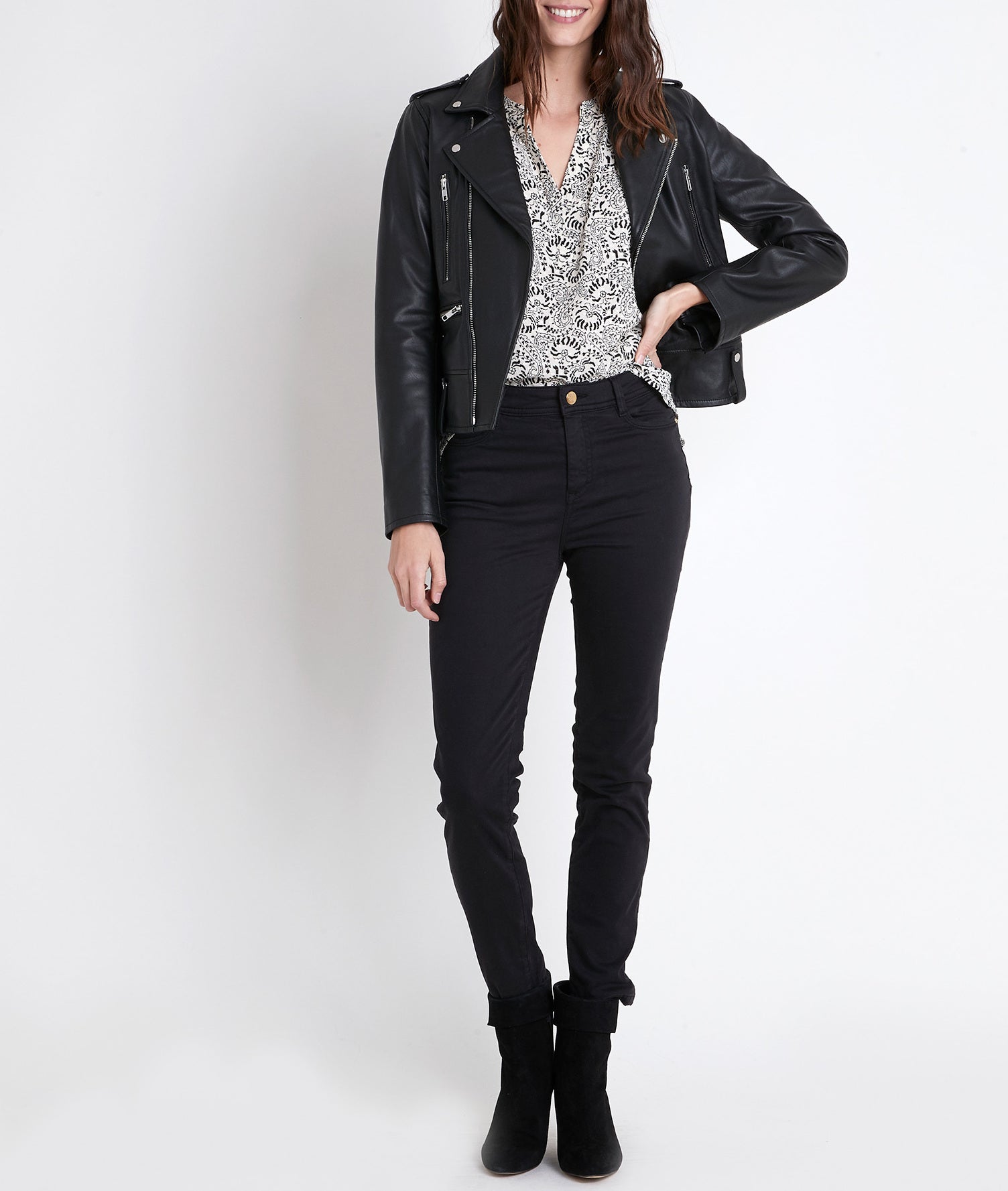 Blouse écrue imprimé fleuri Elsa Faume - seconde main