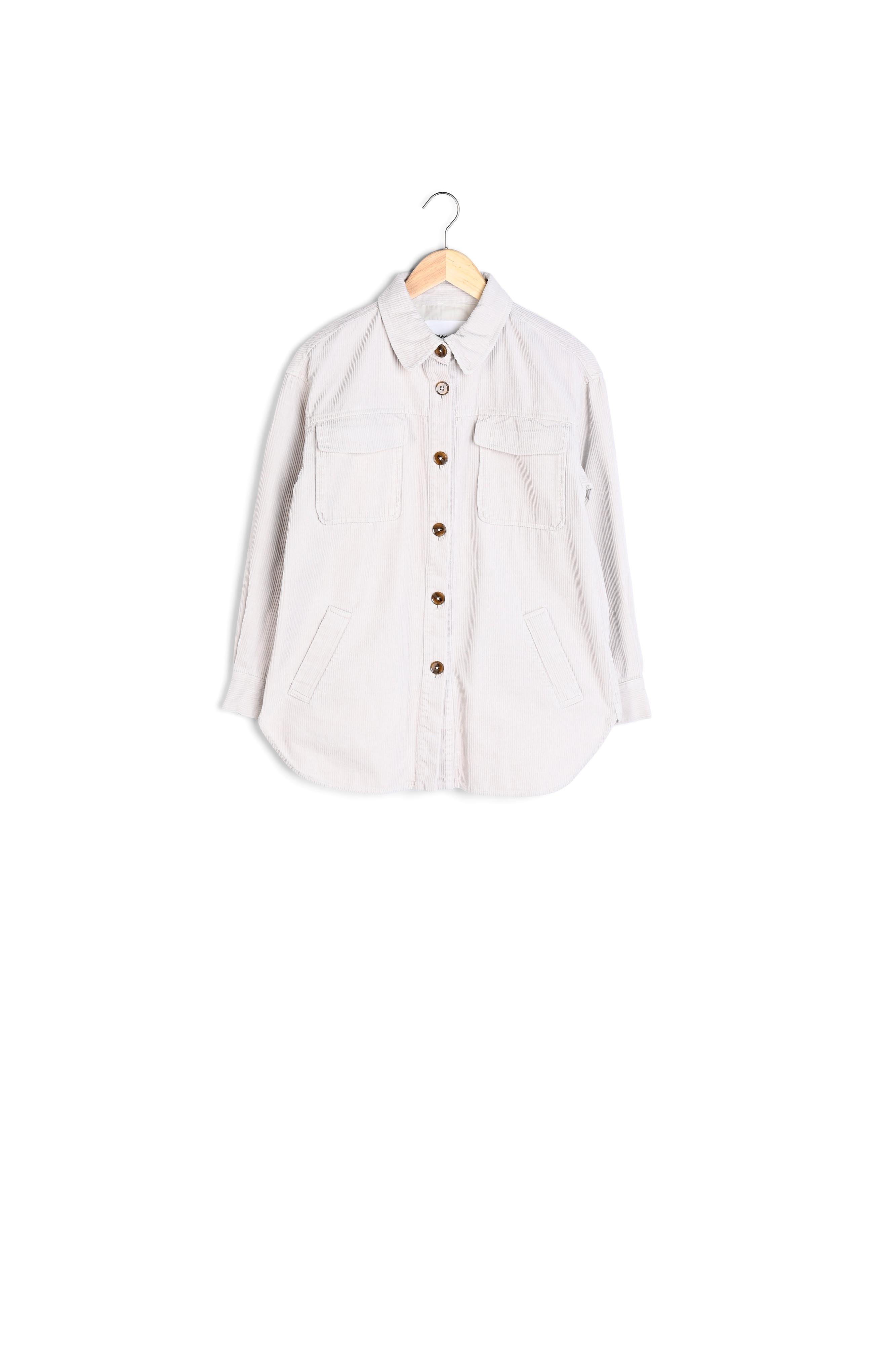 Surchemise longue en velours côtelé écru Rita Faume - seconde main