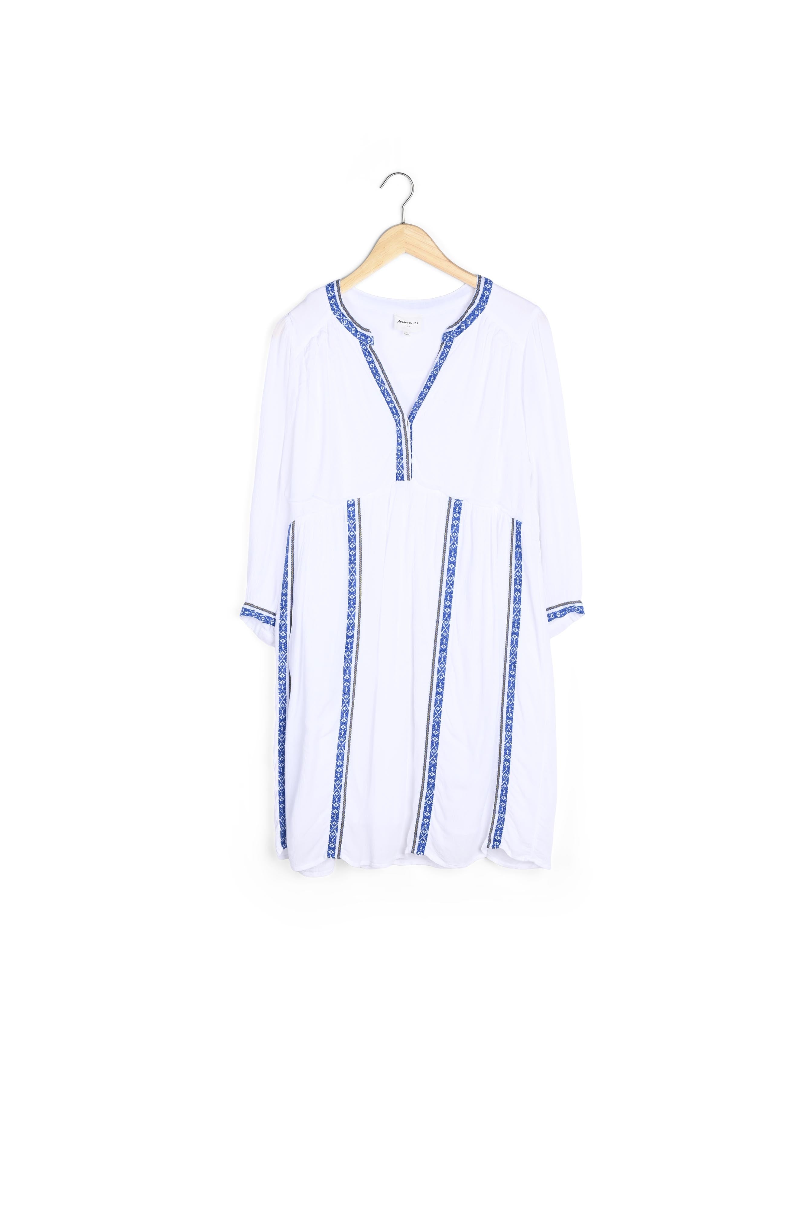 Robe courte fluide et brodée blanche Stella Faume - seconde main