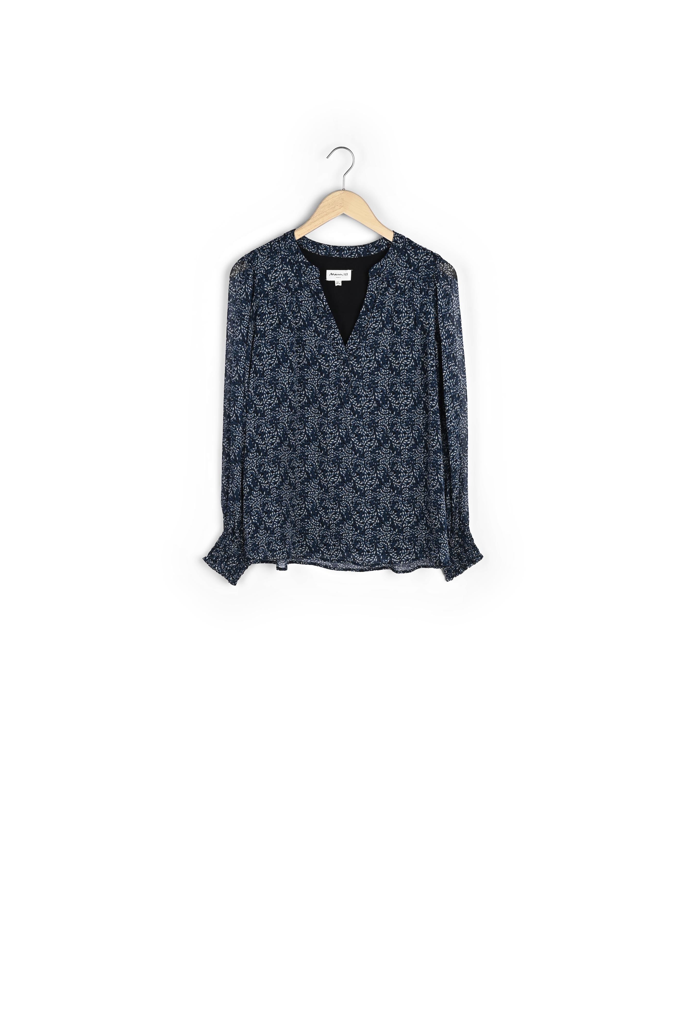 Blouse imprimée pétrole Caly Faume - seconde main