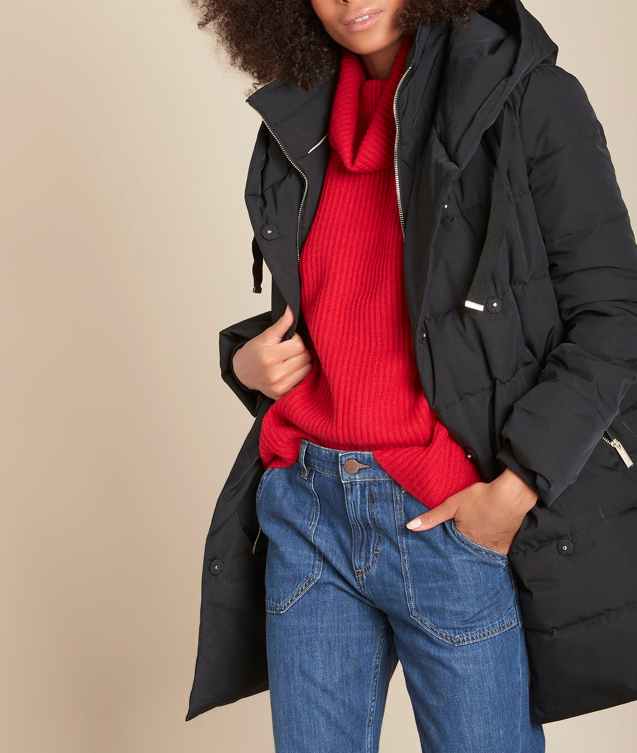 Pull col roulé laine rouge Fragile Faume - seconde main