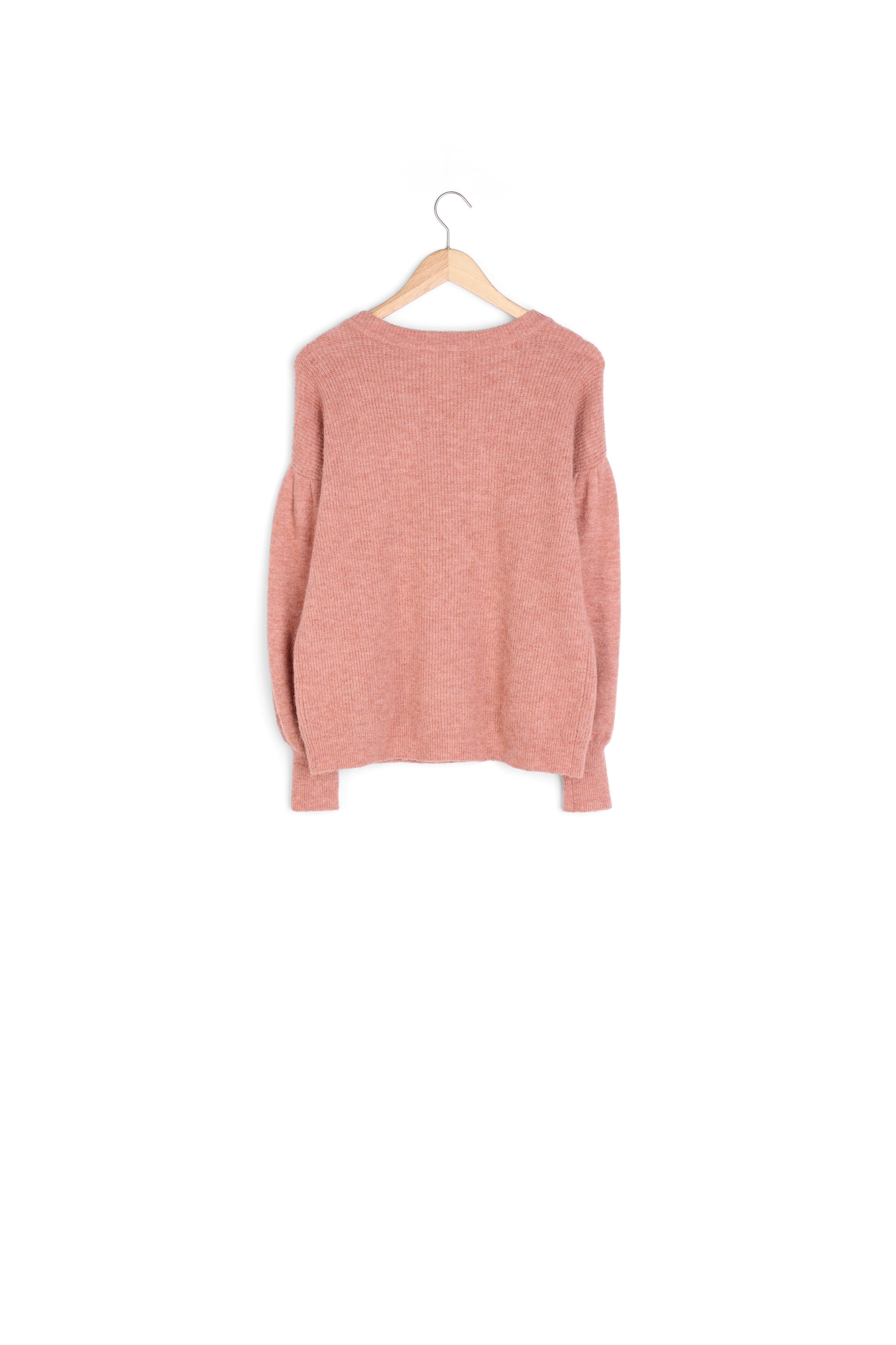 Pull à manches bouffantes vieux rose Terry Faume - seconde main