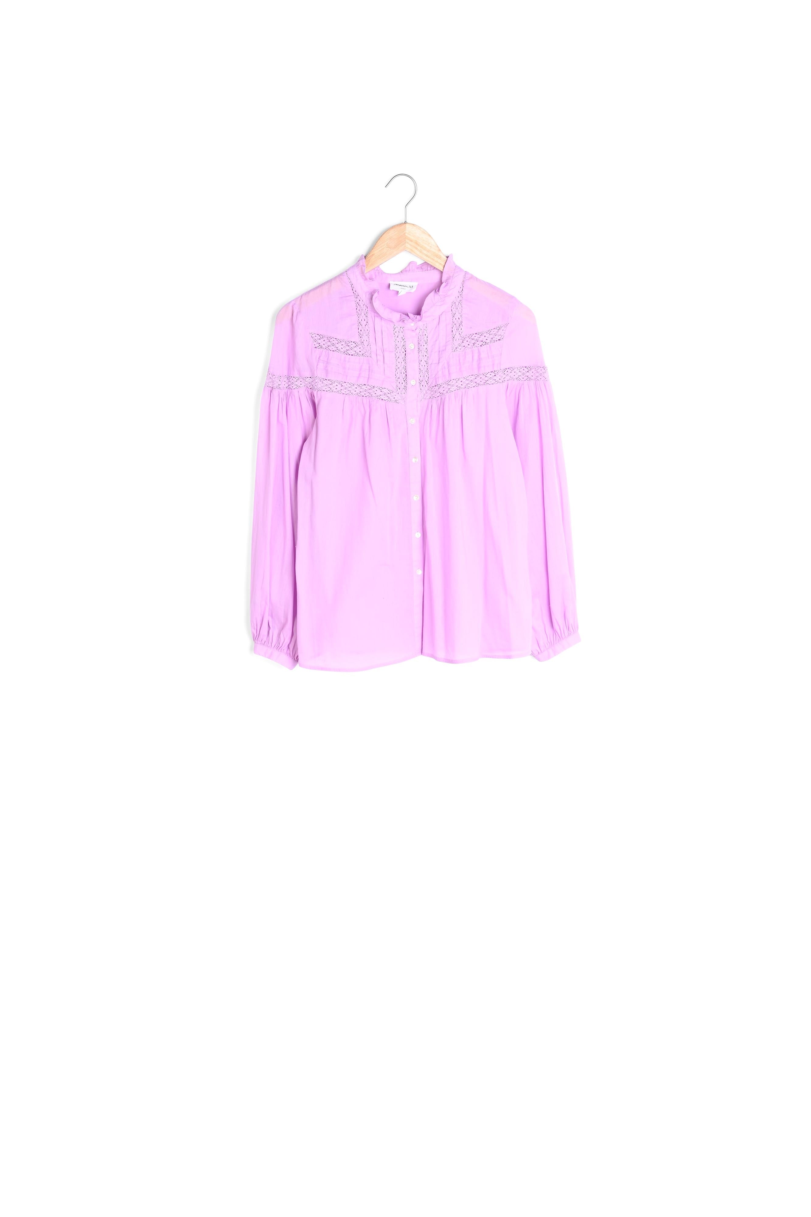 Blouse boutonnée en coton mauve Lalita Faume - seconde main