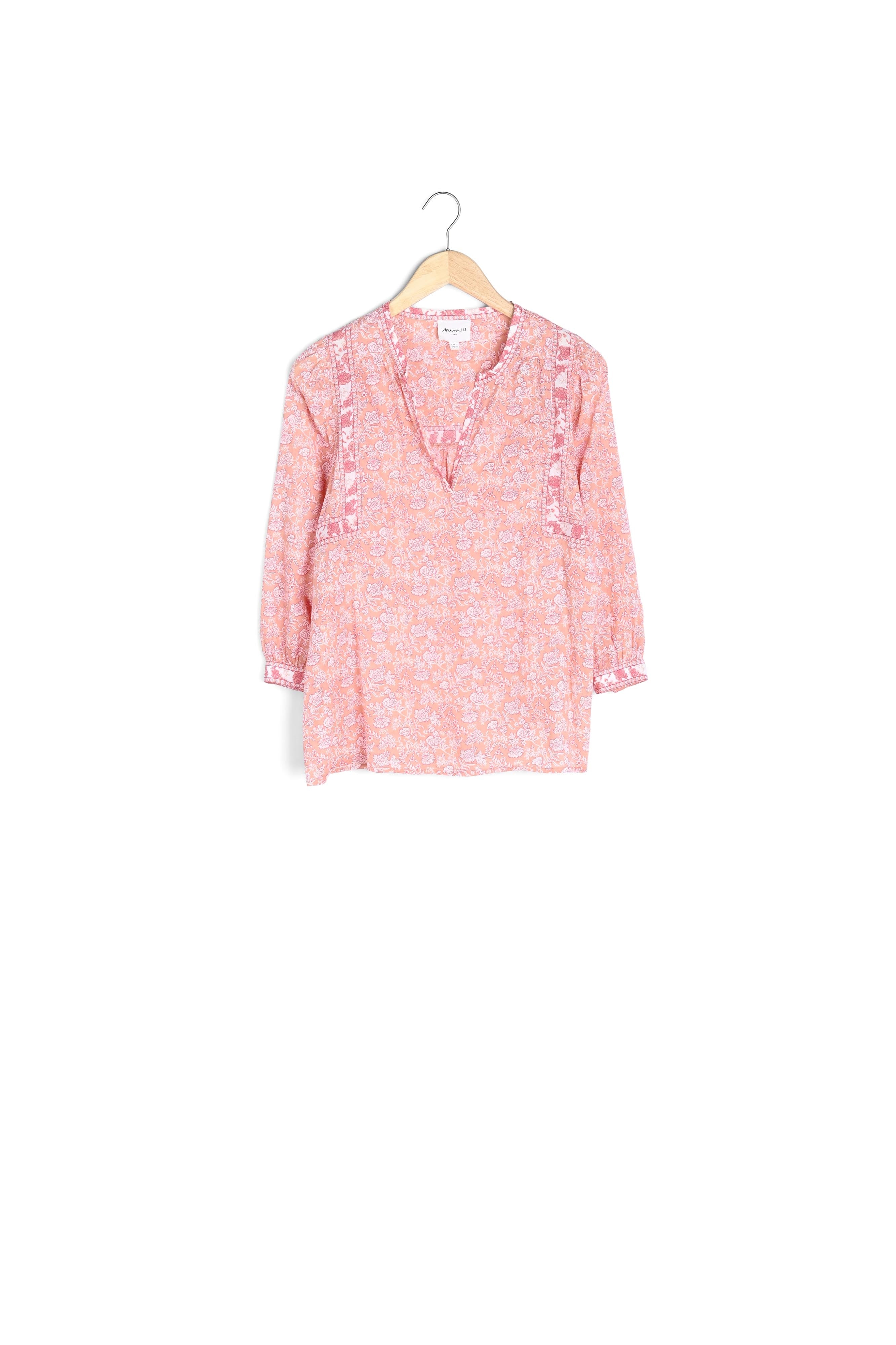 Blouse rose en coton imprimé fleuri Tippi Faume - seconde main