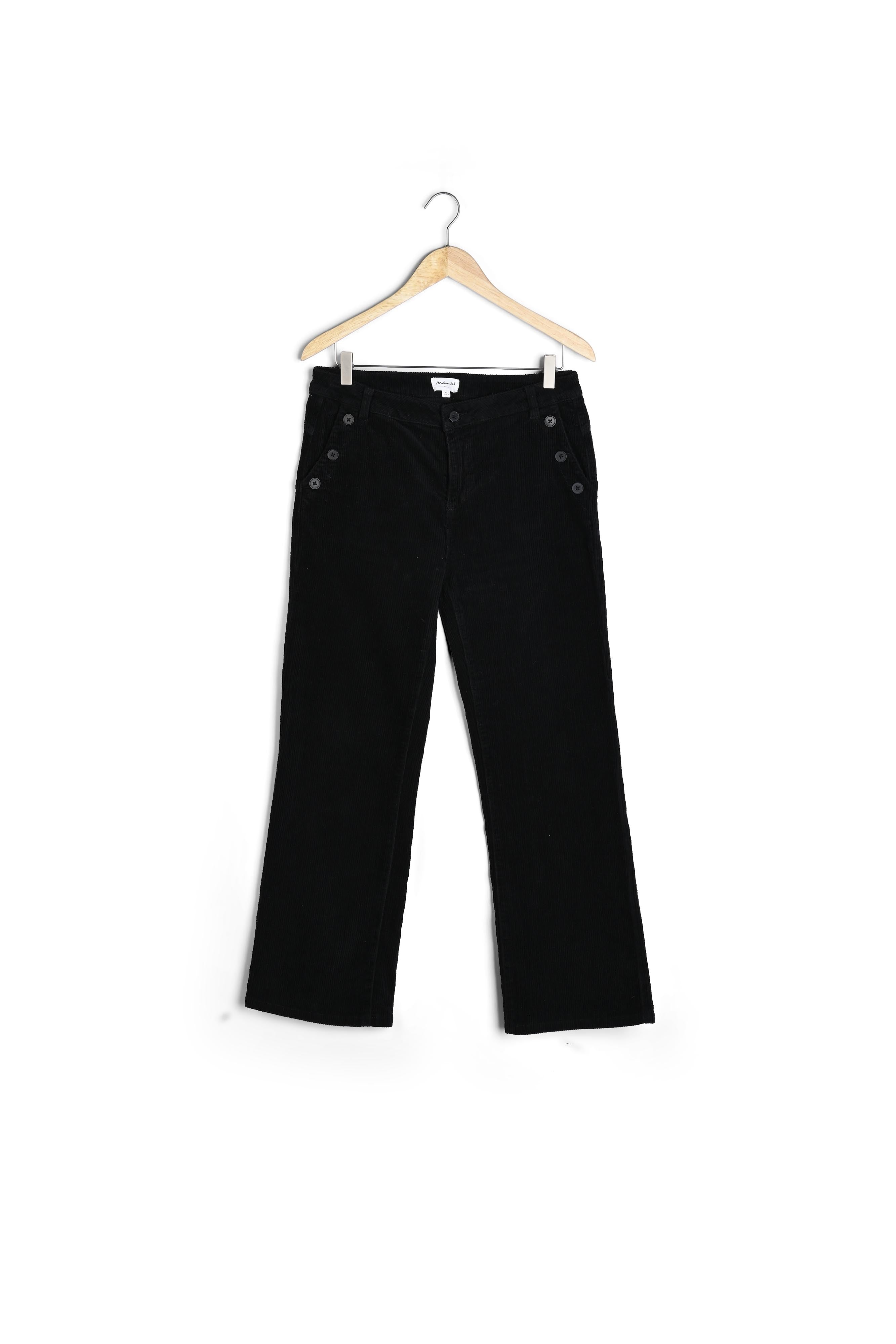 Pantalon noir flare en velours Ninon Faume - seconde main