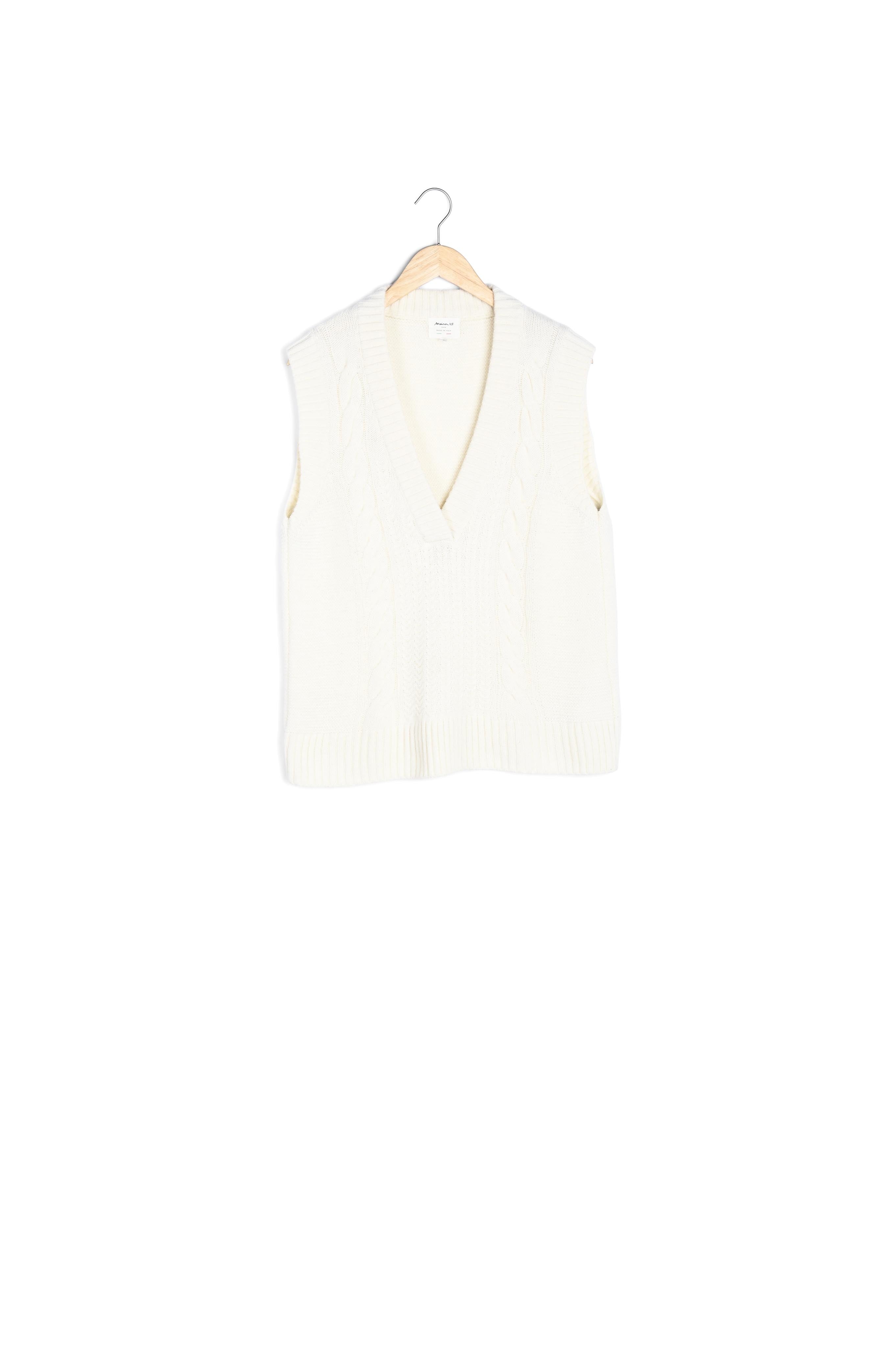 Pull sans manches ivoire en laine Brent Faume - seconde main