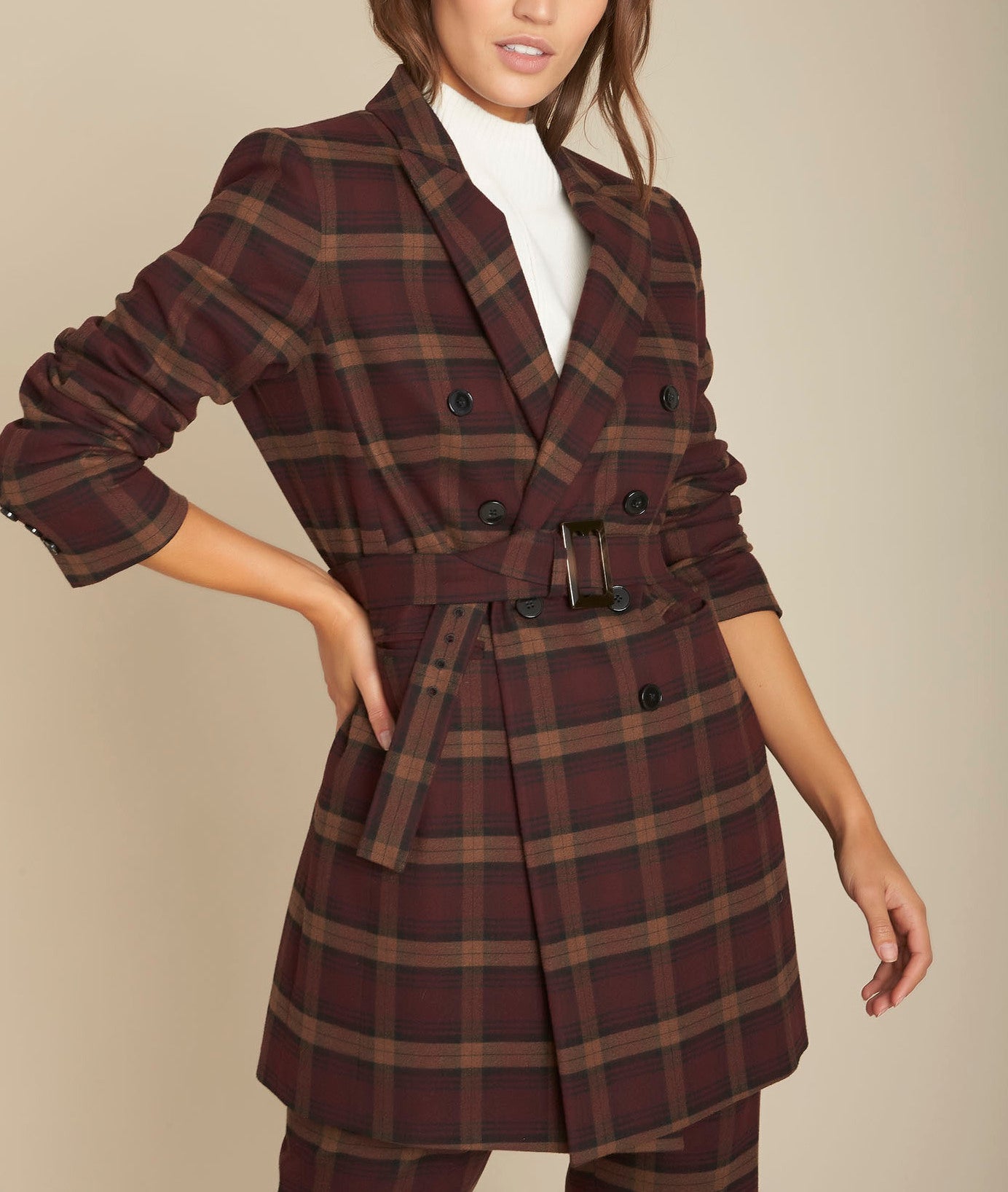 Veste à carreaux merlot Bernie Faume - seconde main