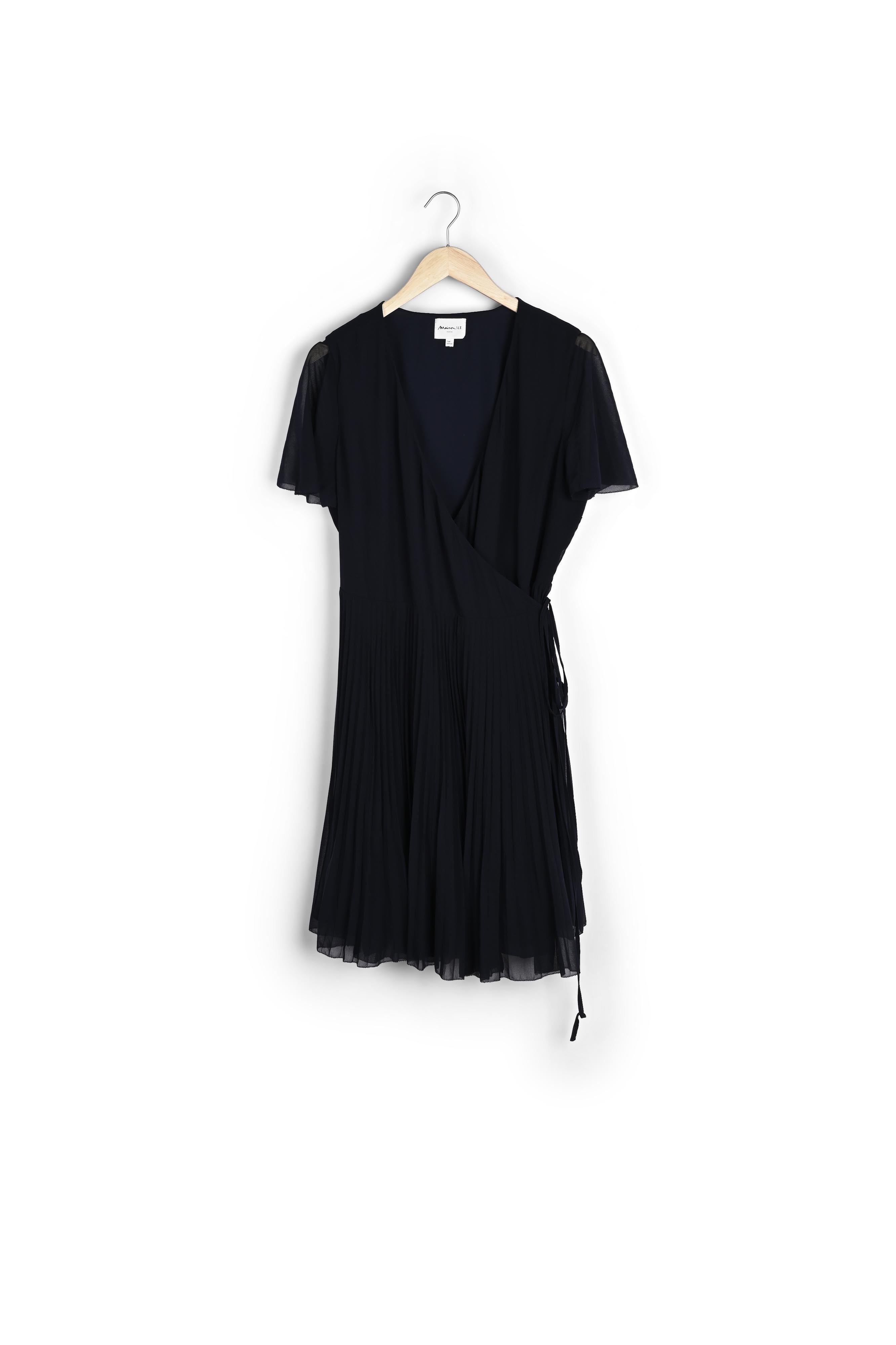 Robe cache-coeur plissée Marinette Faume - seconde main