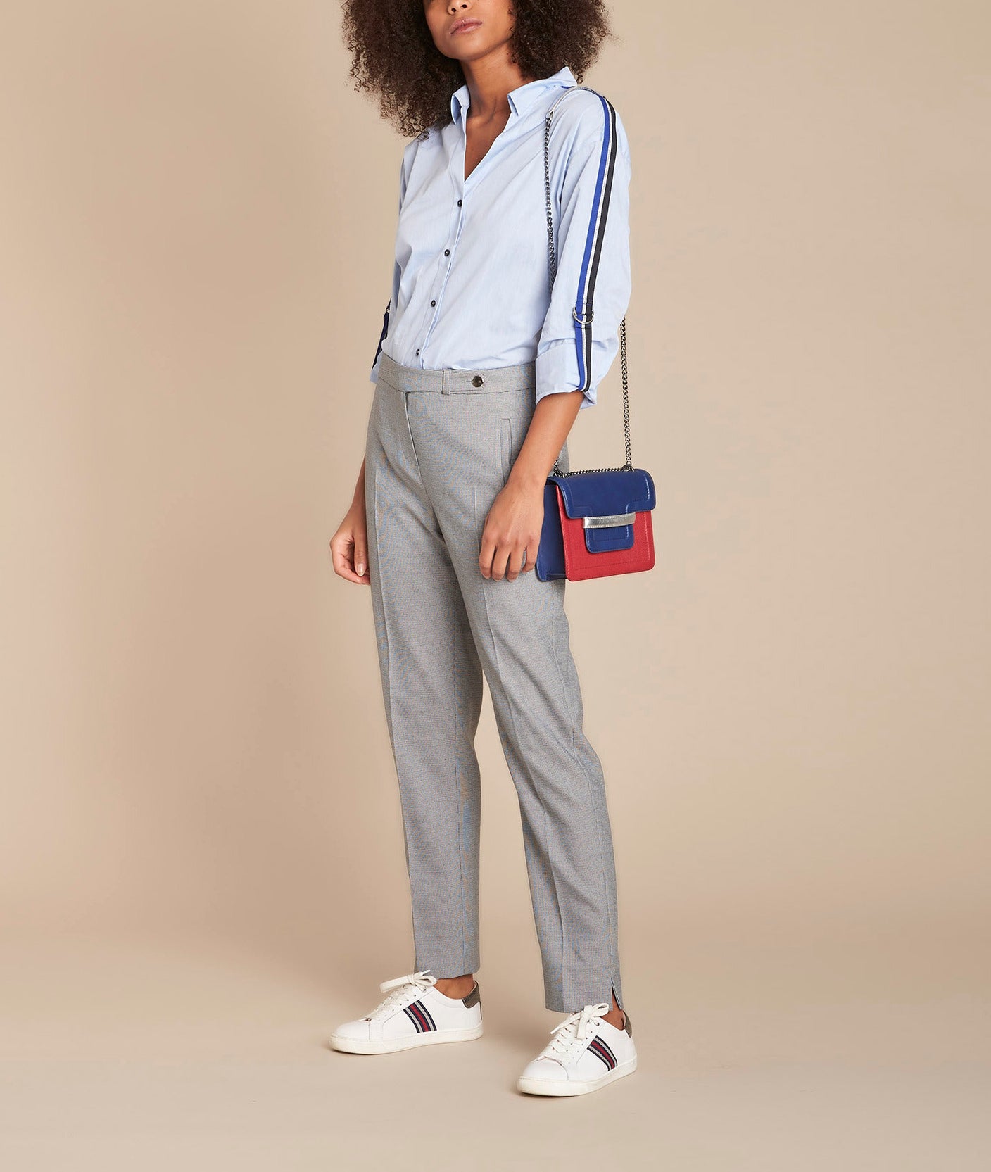 Blouse bleue en popeline Mauranne Faume - seconde main