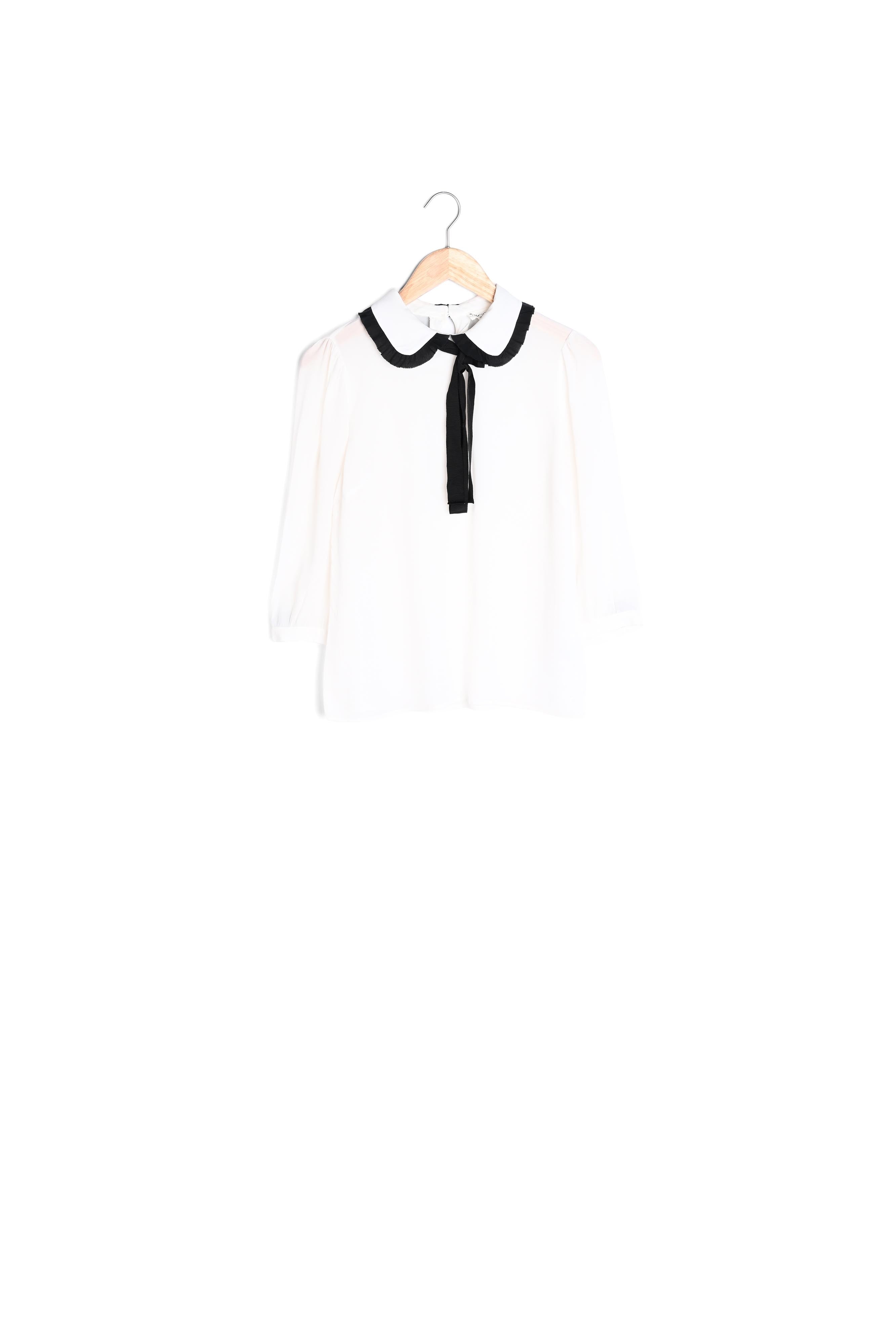 Blouse en soie col fantaisie Madeleine Faume - seconde main