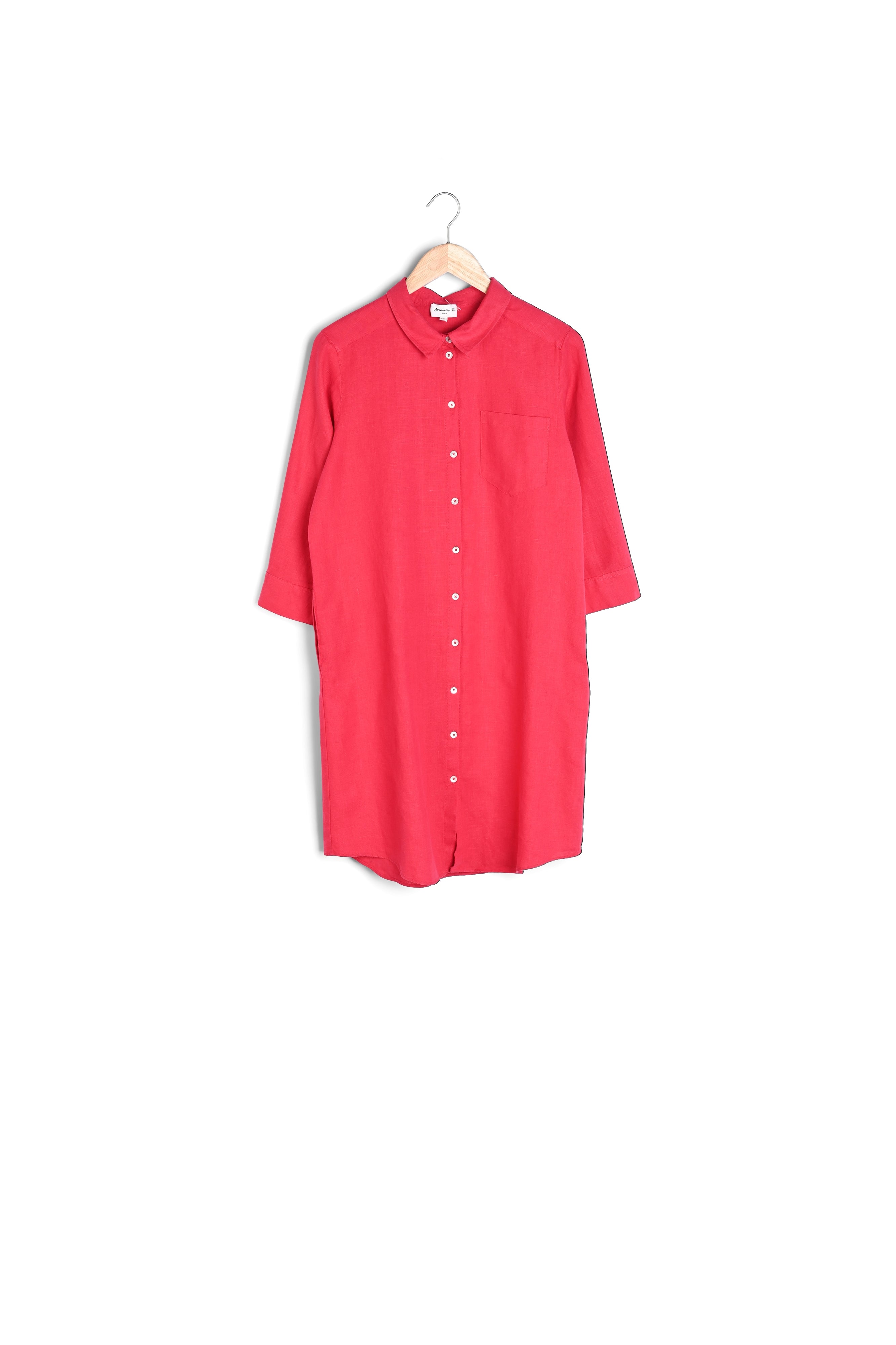 Robe chemise en lin rouge Céline Faume - seconde main