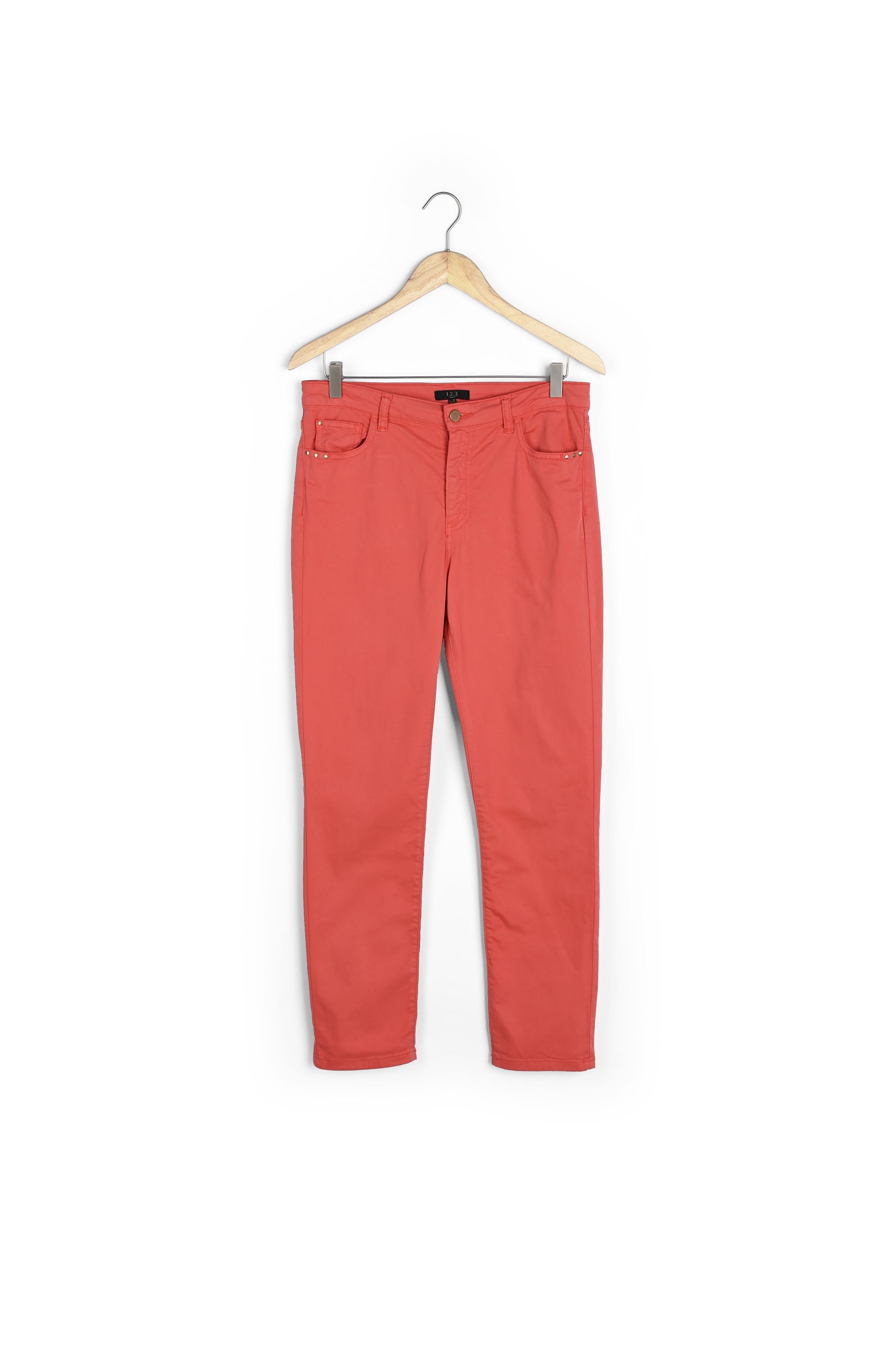 Jean corail 7/8e slim satin de coton Vendome Faume - seconde main