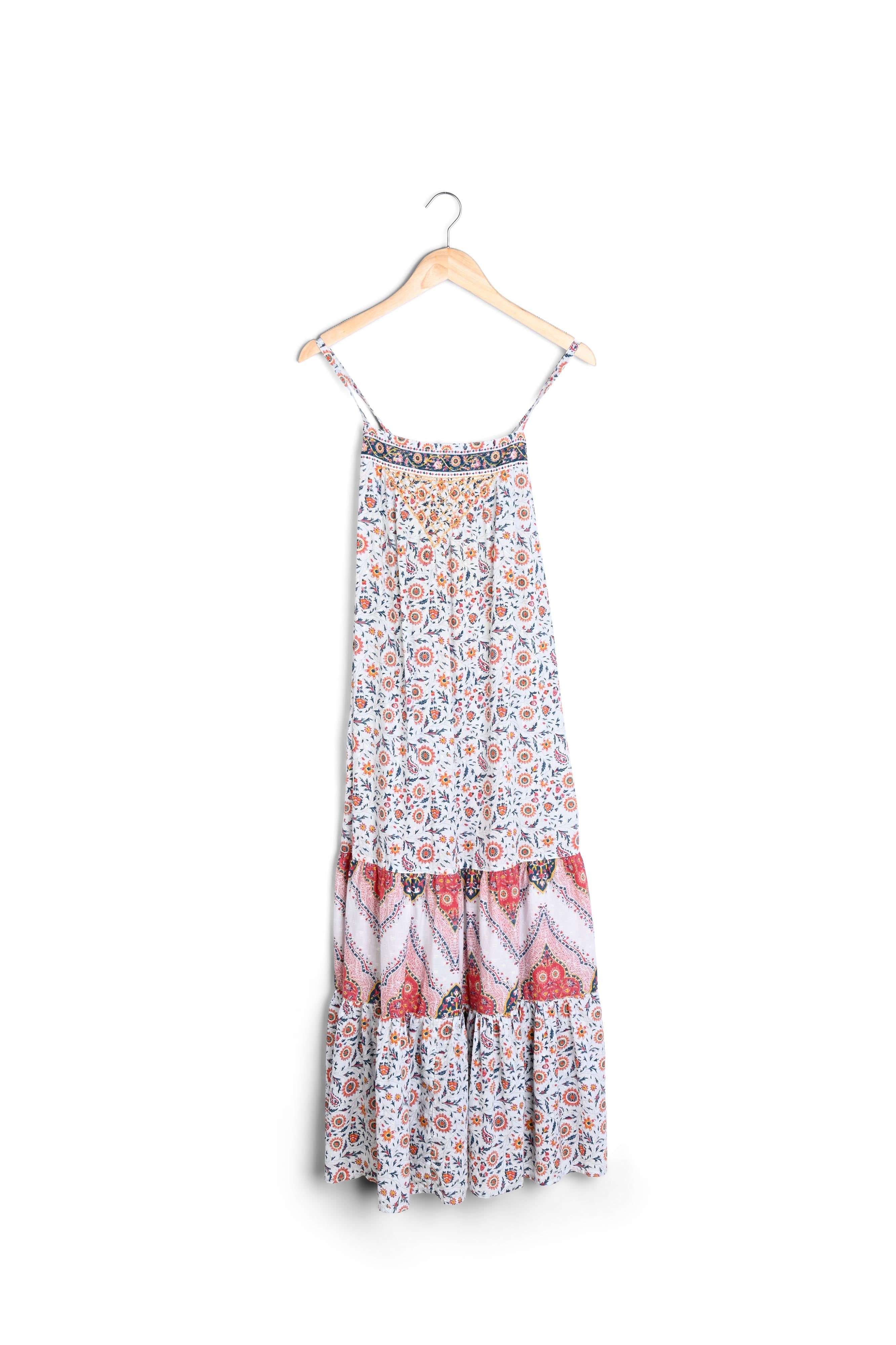 Robe longue à bretelle imprimé blanc Heloise Faume - seconde main