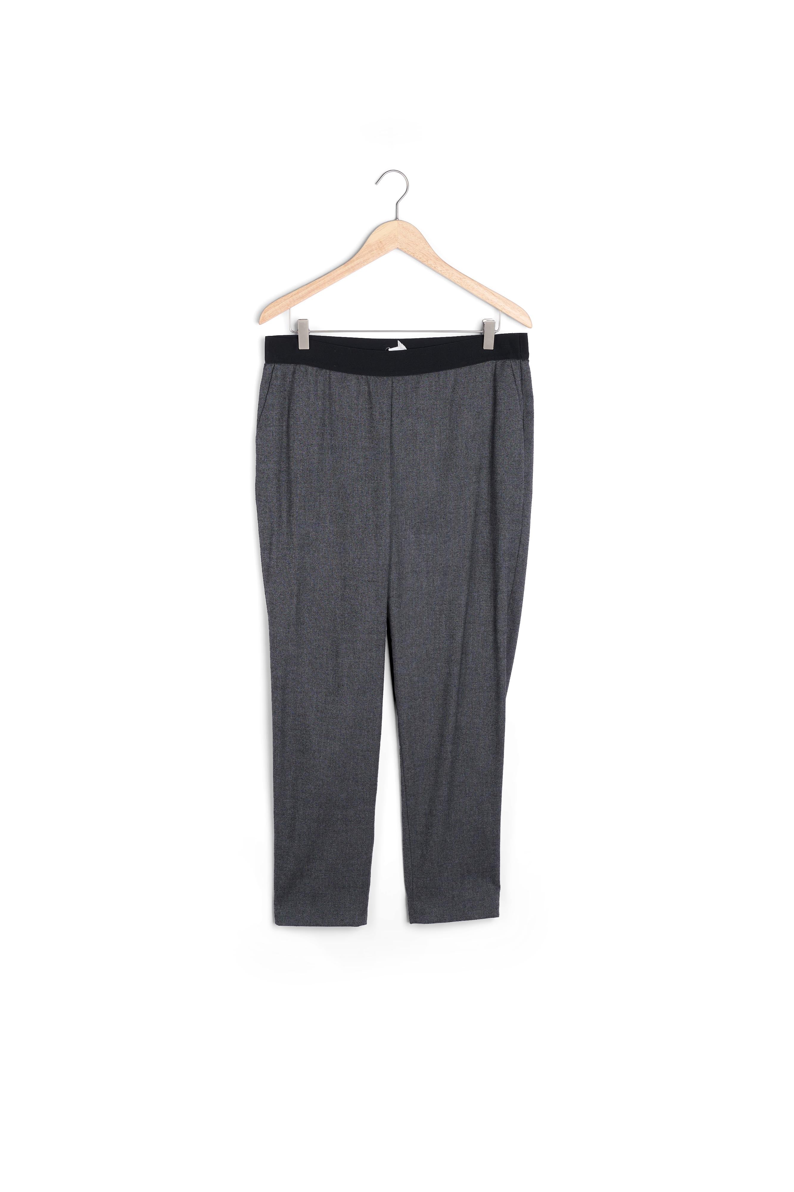 Pantalon fluide en flanelle gris anthracite Drice Faume - seconde main