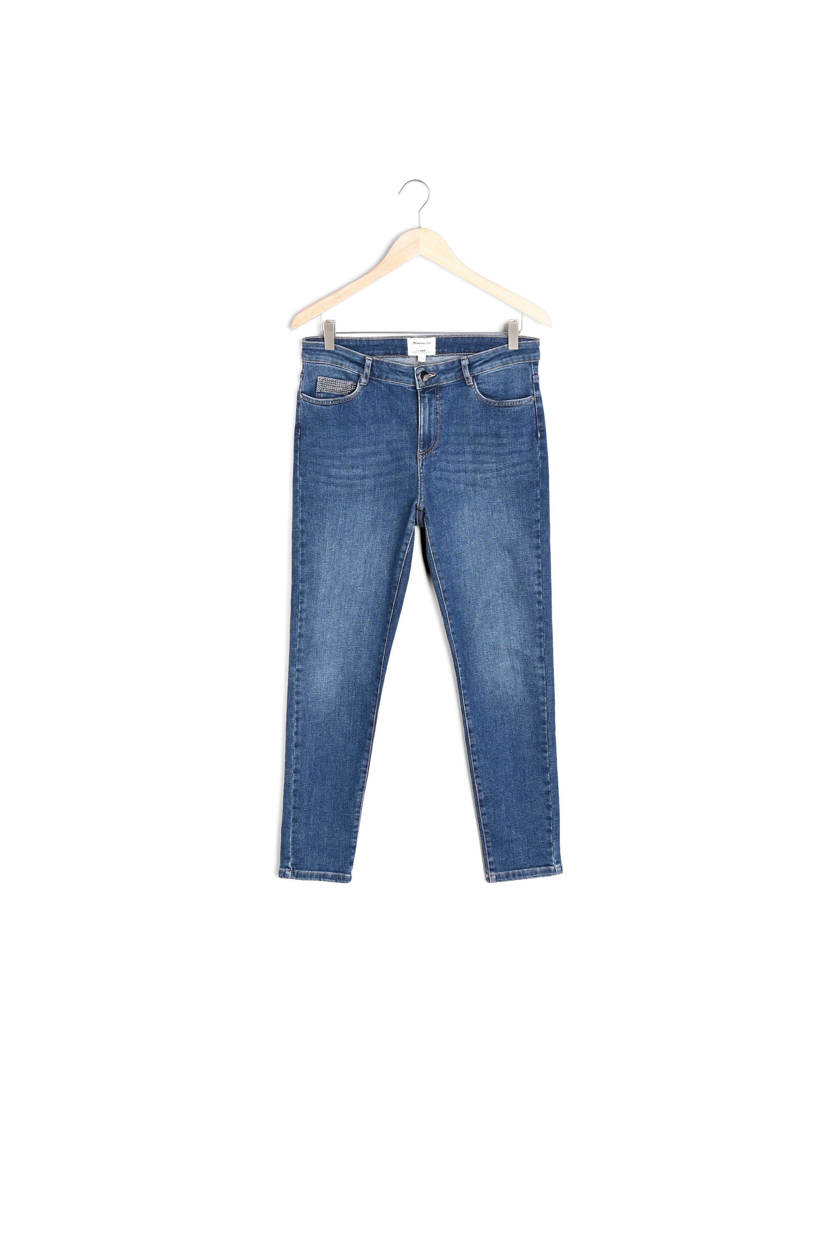 Jean slim en denim brut et détails cloutés Naty Faume - seconde main