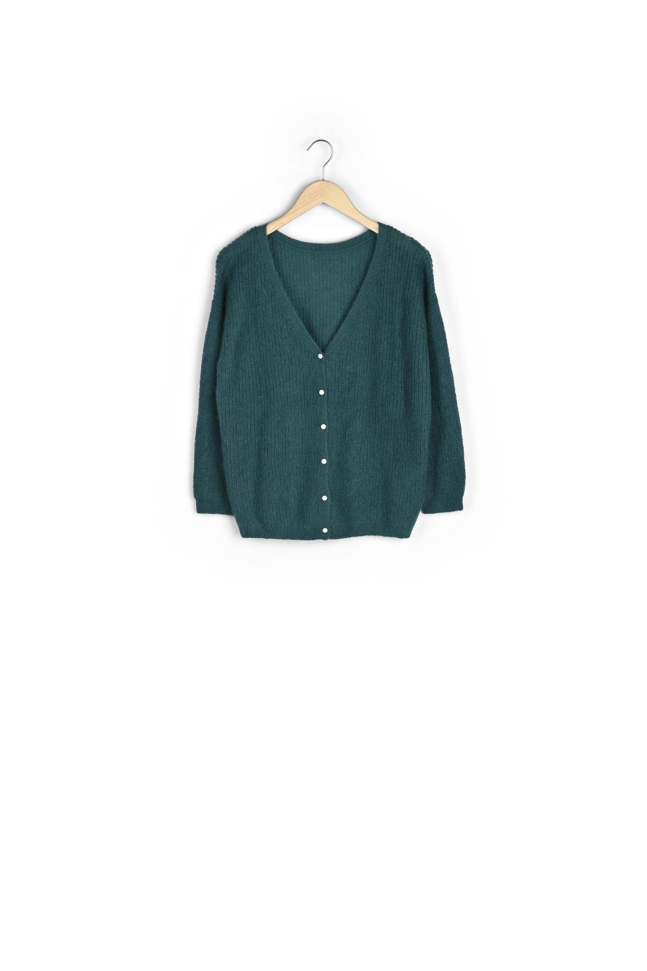 Cardigan en polyamide, laine et mohair vert Paddy Faume - seconde main