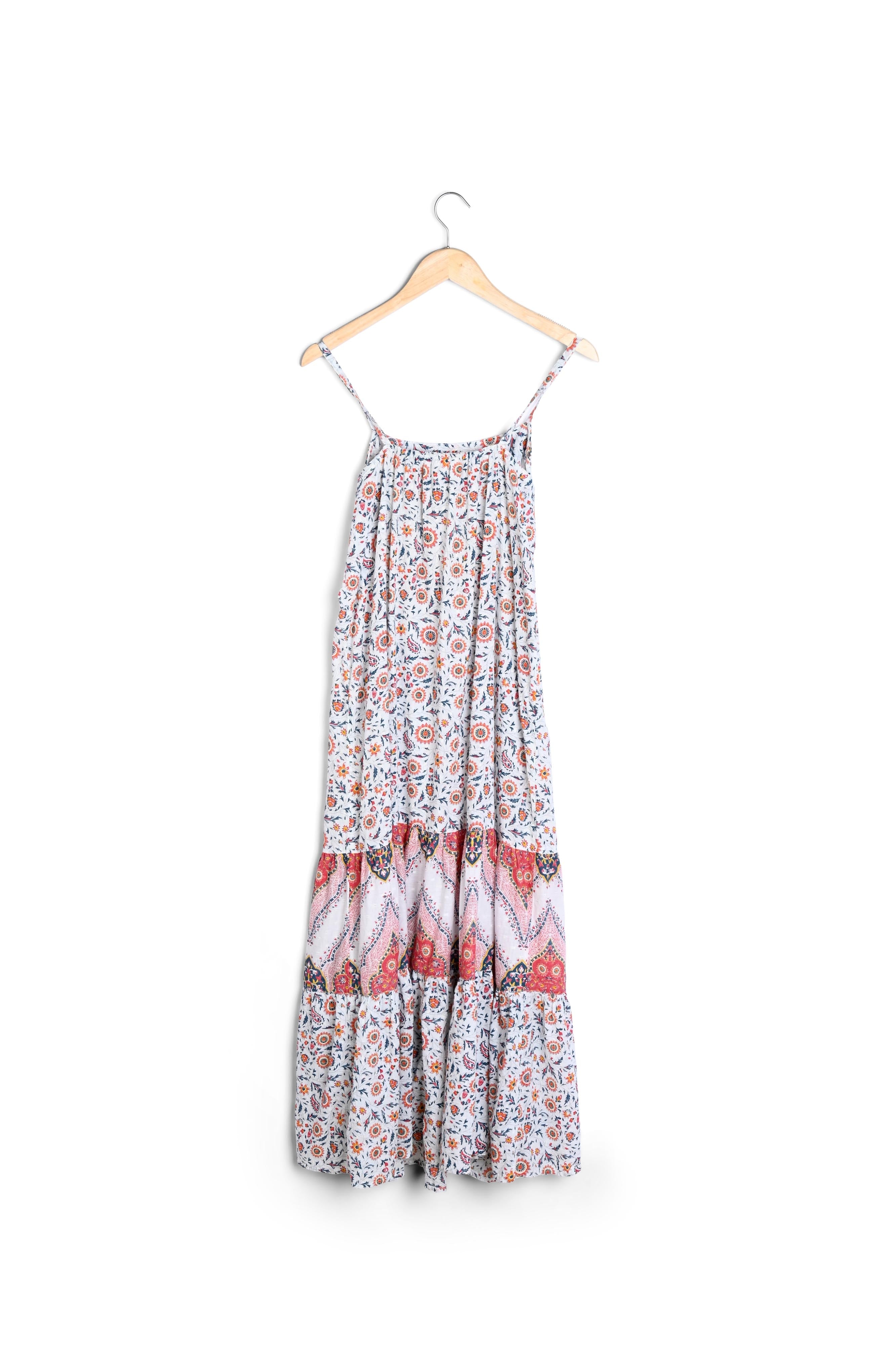 Robe longue à bretelle imprimé blanc Heloise Faume - seconde main